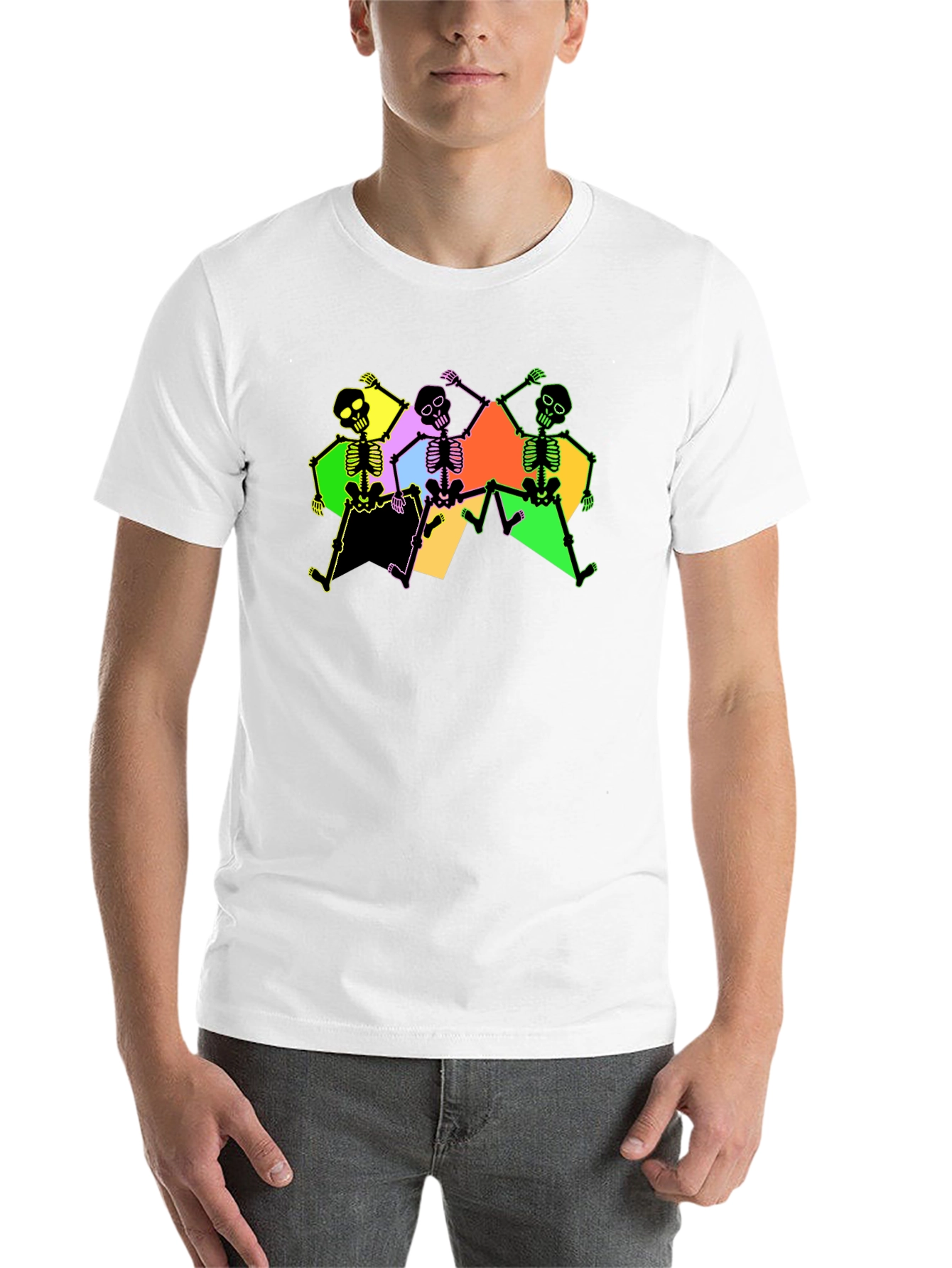 Dancing Skeletons Graphic Tee - Black - 14
