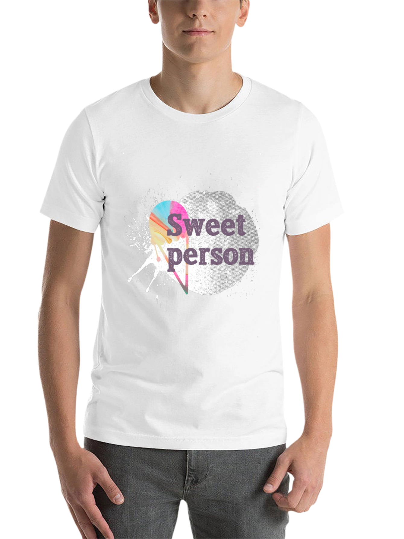 Black Sweet Person Graphic Tee - Soft Cotton Blend view 14