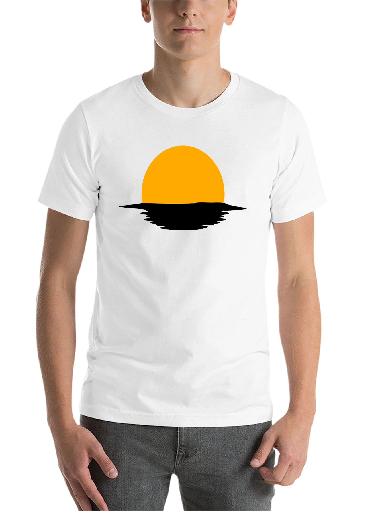 Black Sunset Graphic Tee - Modern Minimalist Design view 14