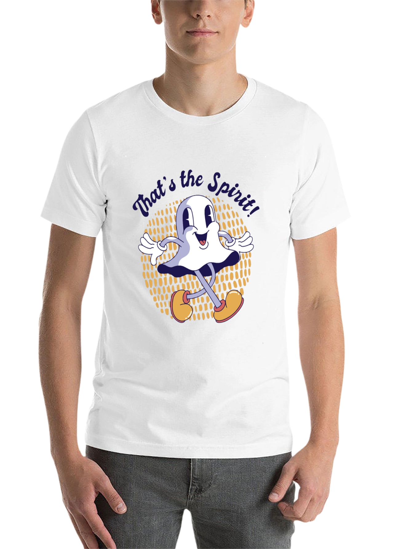 Black Retro Cartoon Ghost T-Shirt - That's the Spirit! view 14