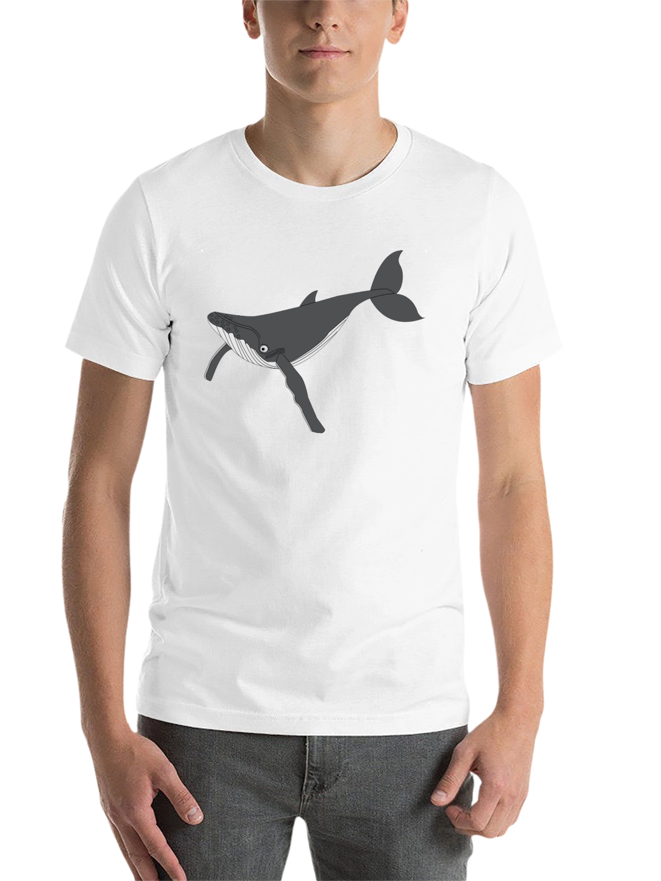 Black Whale Graphic Tee - Black Casual T-Shirt view 14