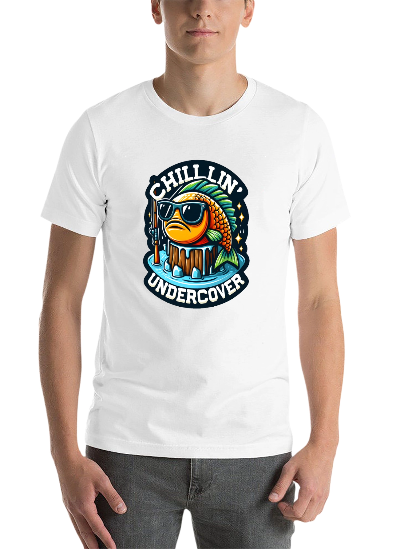 Black Chillin' Undercover Fish Graphic Tee view 14