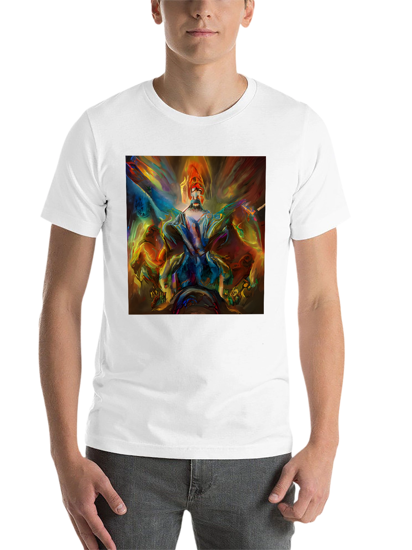 Black Abstract Art Print Black T-Shirt view 14