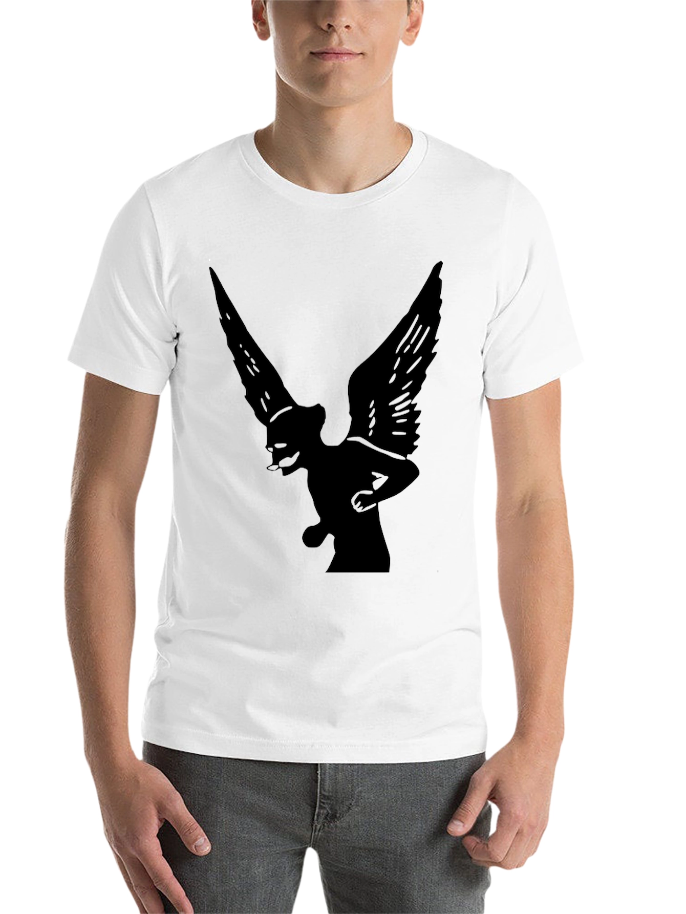 Black Angel Winged T-Shirt - Black Graphic Tee view 14
