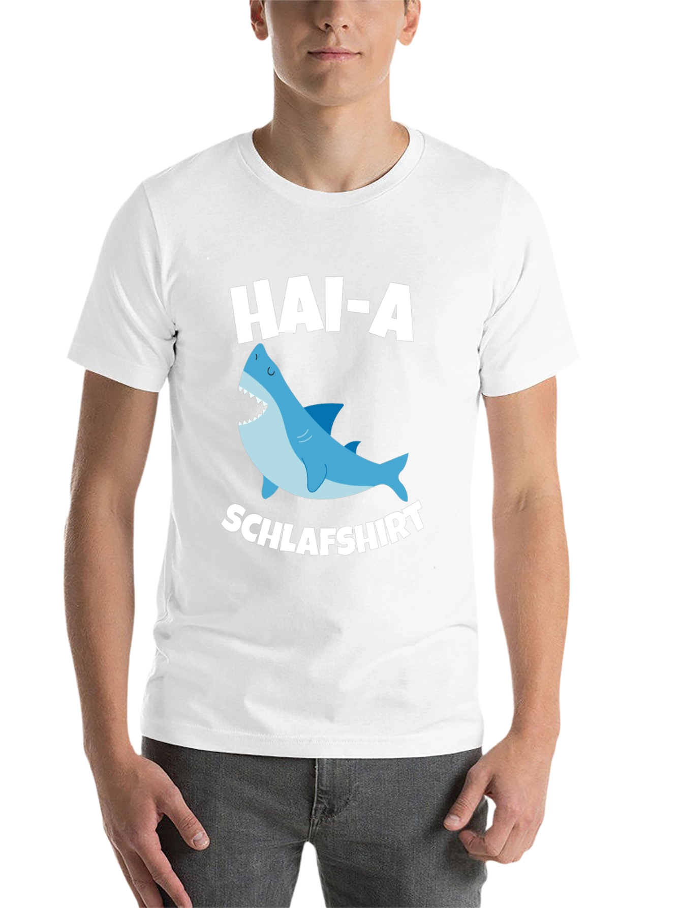 Black Funny Shark T-Shirt - Hai-A Schlafshirt view 14