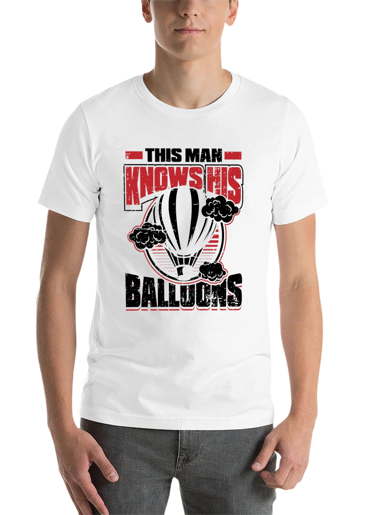 Black This Man Knows His Balloons Graphic T-Shirt view 14