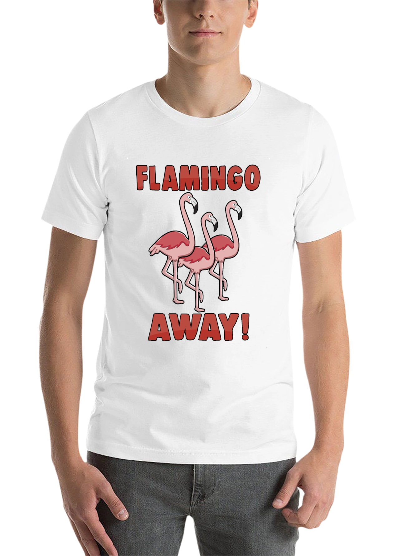 Black Flamingo Away Graphic Tee - Black Cotton T-Shirt view 14