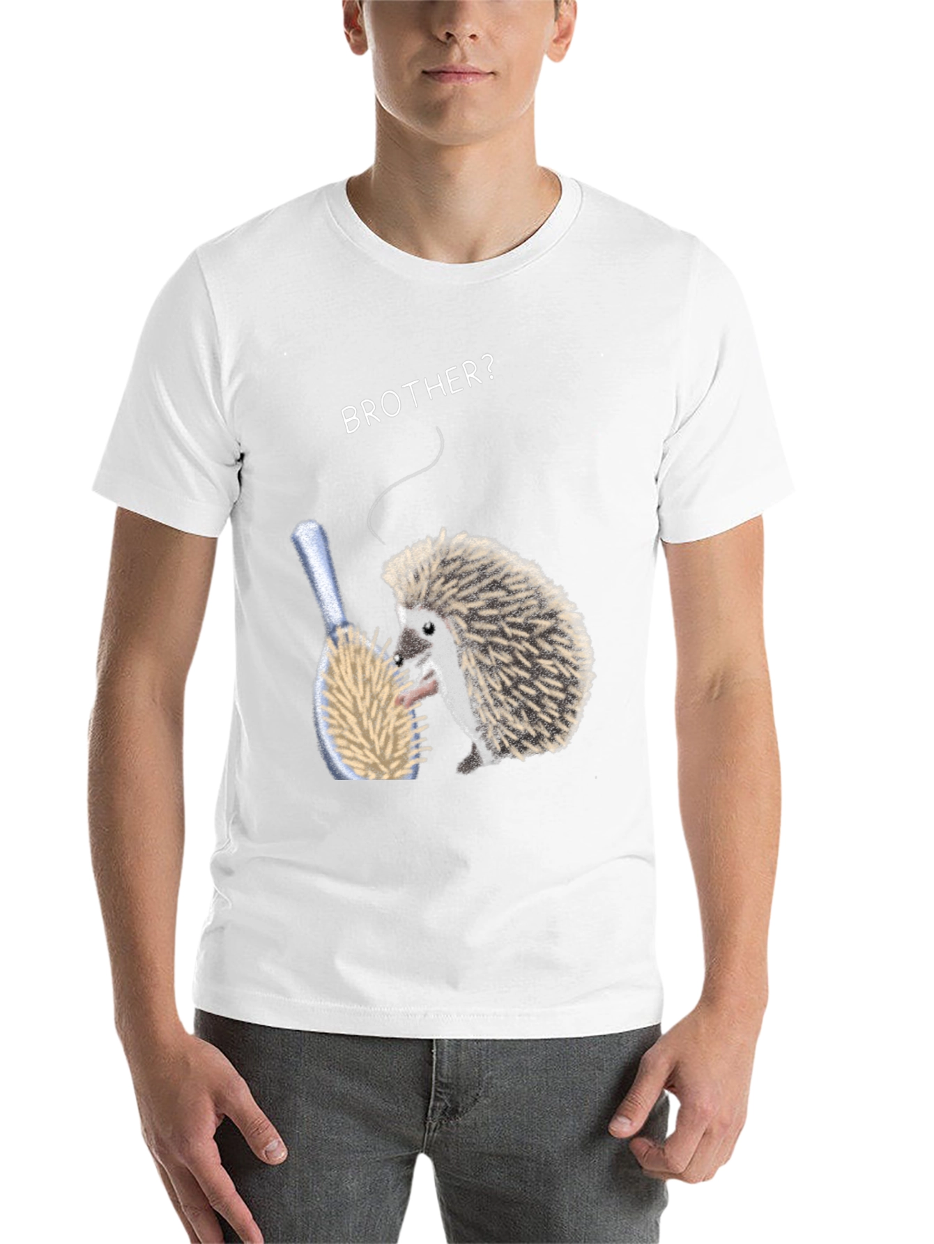 Black Brother Hedgehog Graphic Tee - Quirky Animal Shirt view 14
