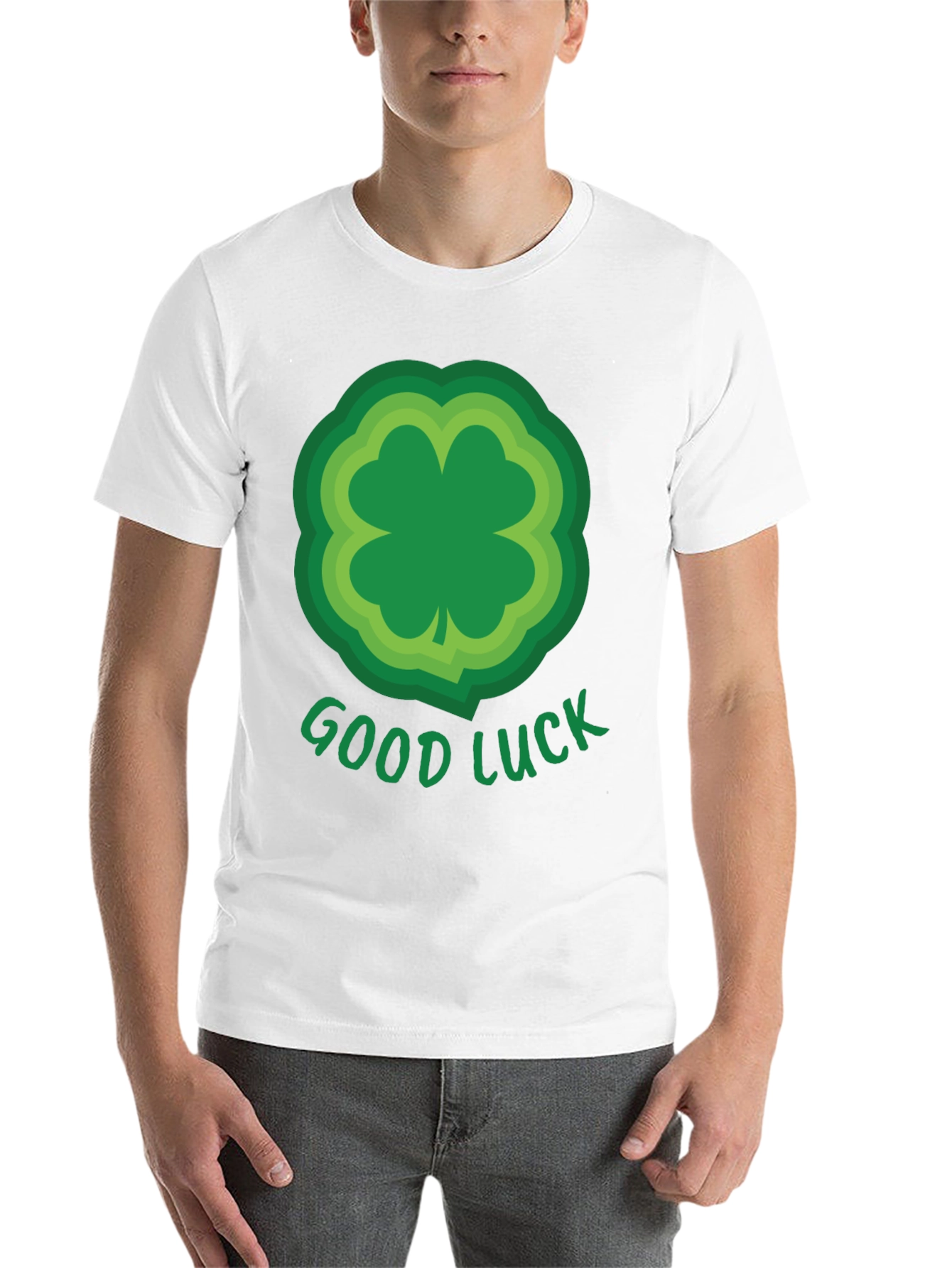 Black Good Luck Shamrock T-Shirt - St. Patrick's Day Tee view 14