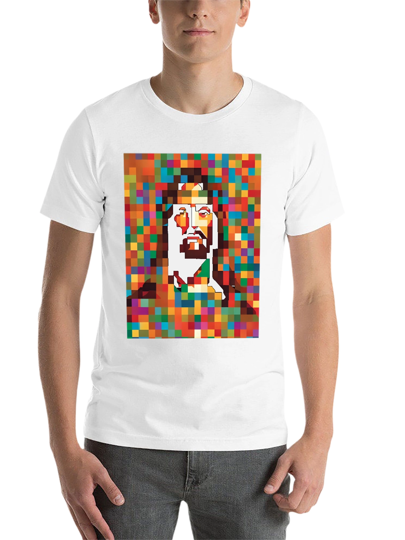Black Pixel Jesus Graphic Tee - Black view 14