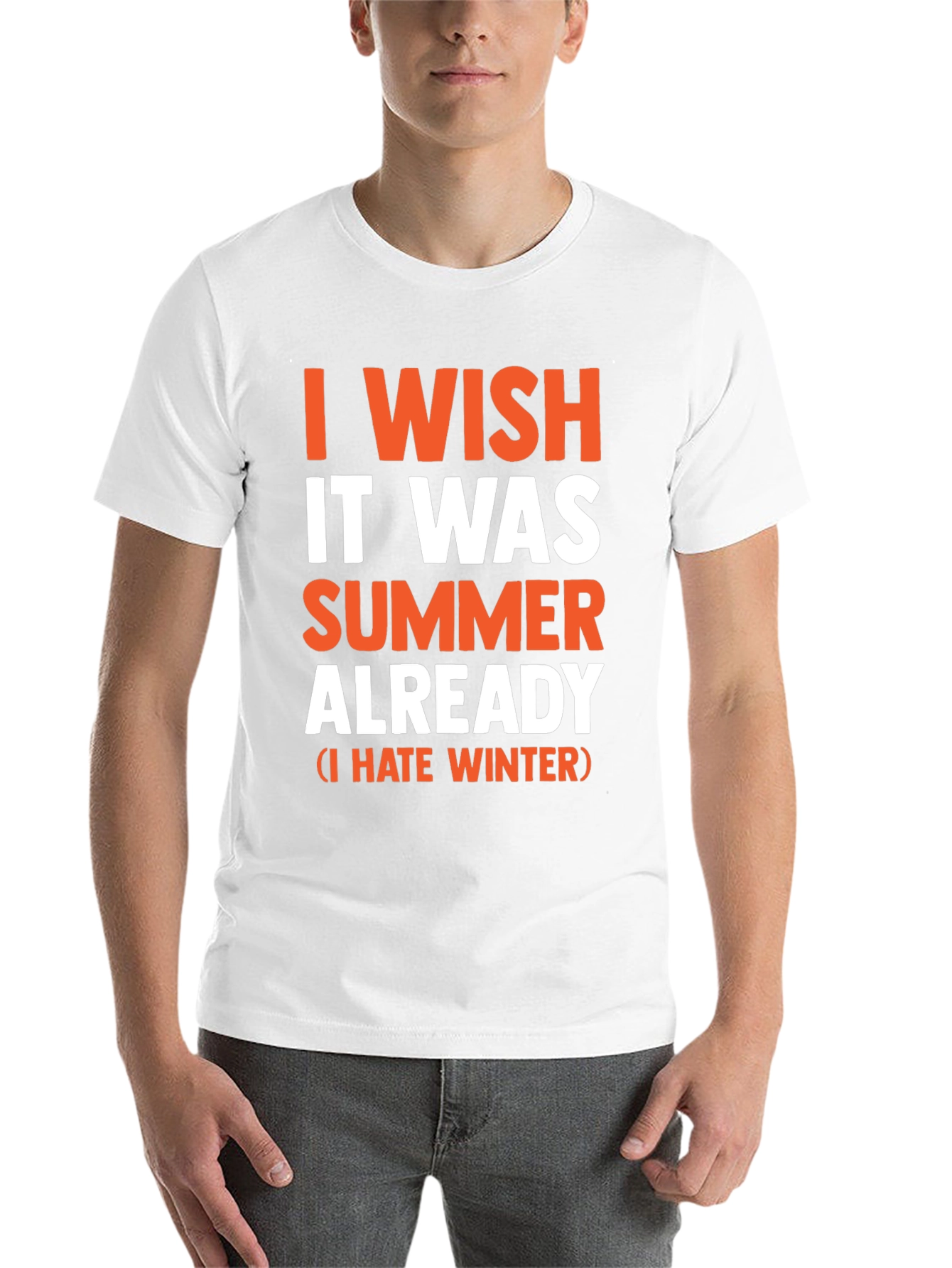 Black I Wish It Was Summer Already - Funny T-Shirt view 14