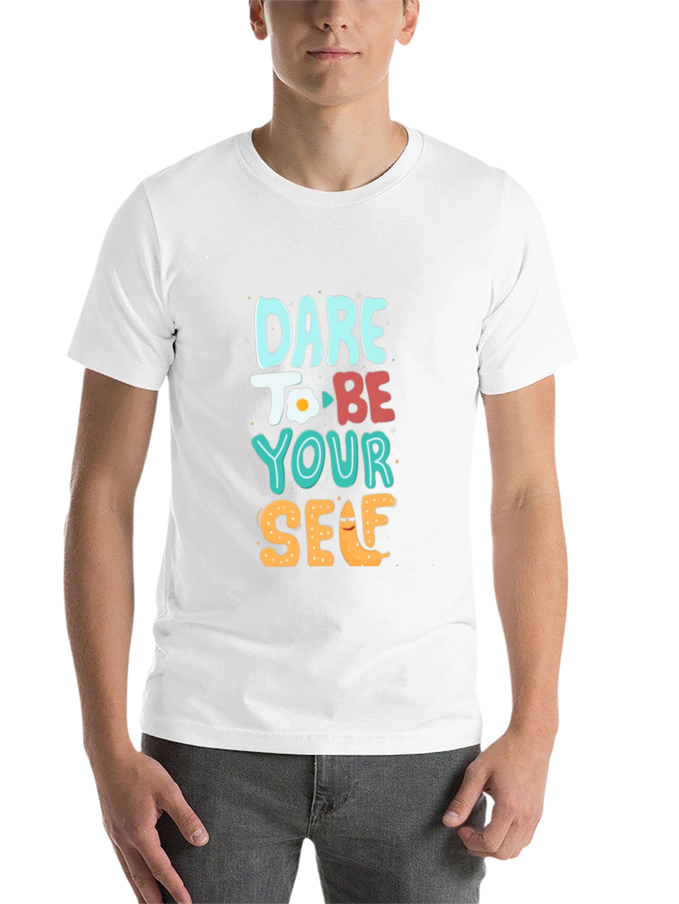 Black Dare to Be Yourself Graphic Tee - Black view 14