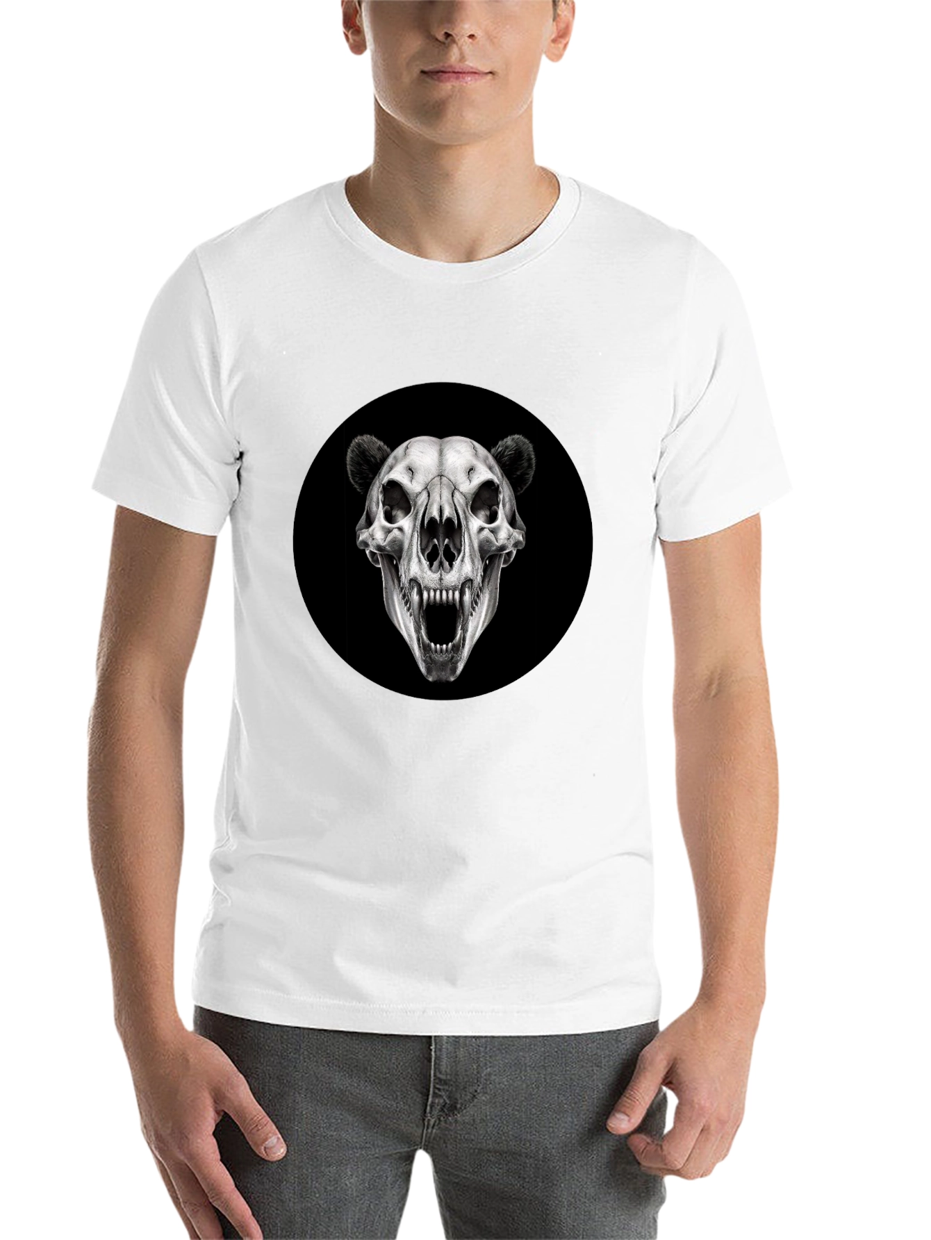 Black Bear Skull Graphic Black T-Shirt view 14