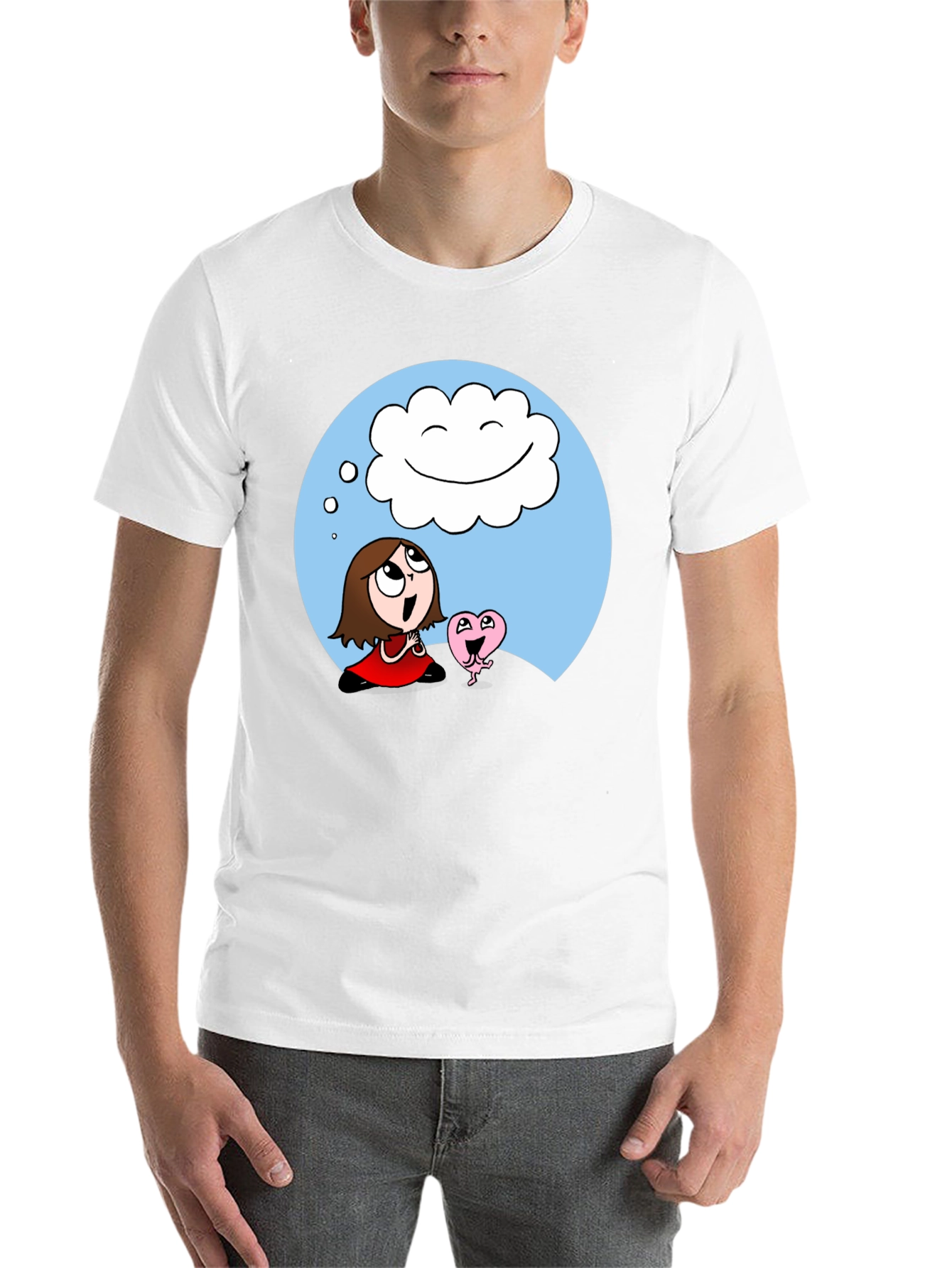 Black Dreamy Cartoon Graphic T-Shirt view 14