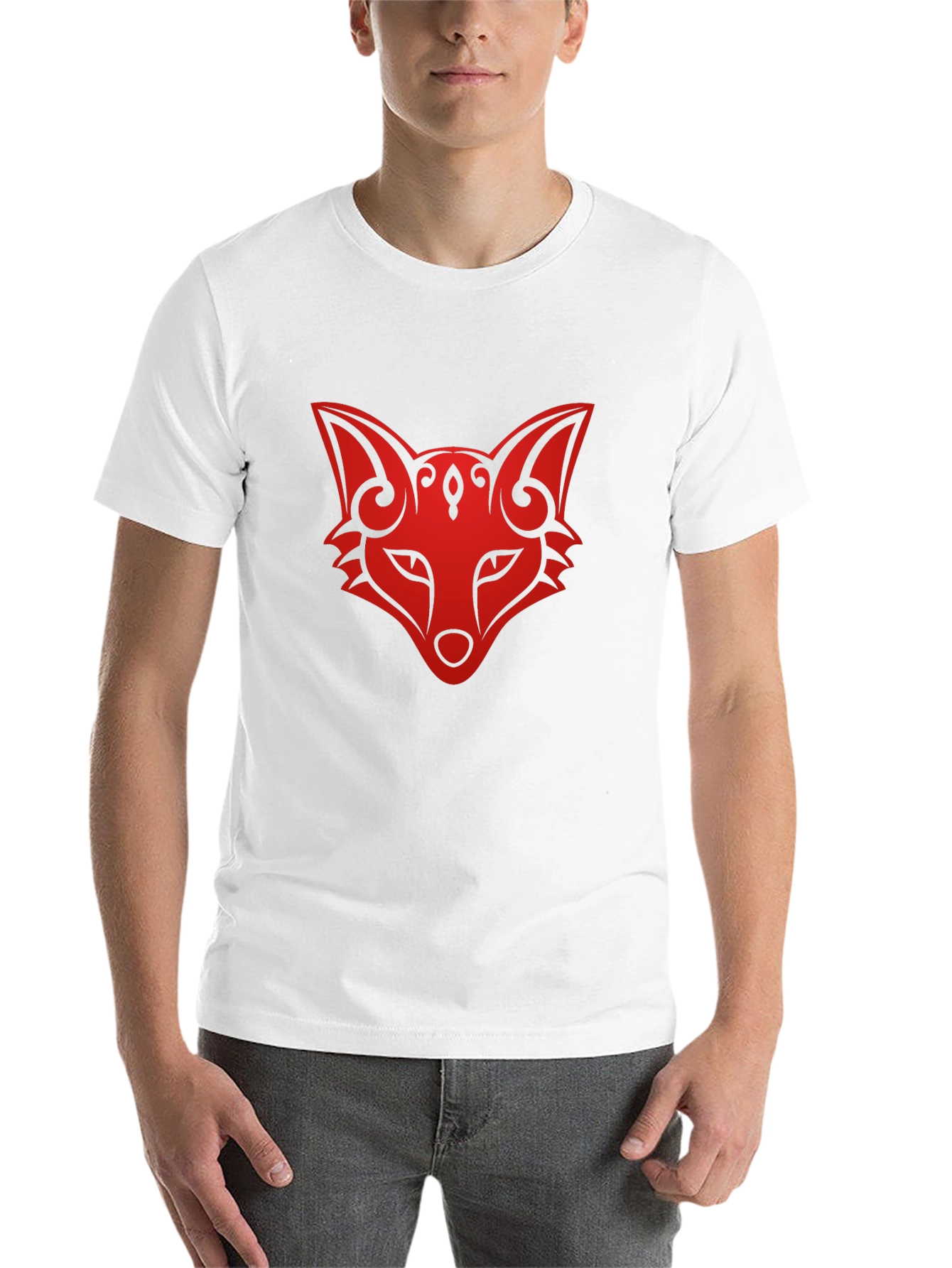 Black Fox Head Graphic Tee - Stylish Black T-Shirt view 14