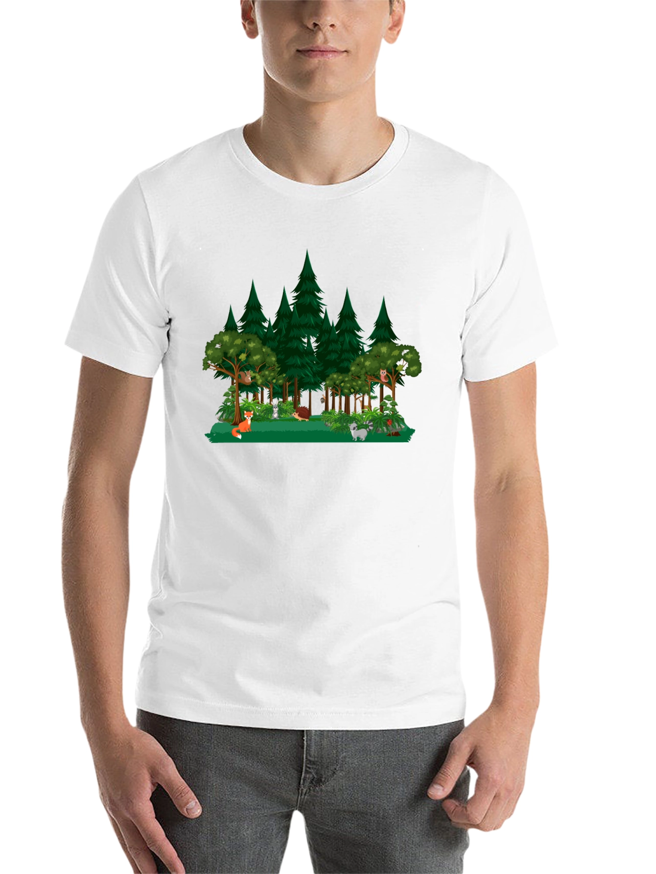 Black Forest Animals Graphic Black T-Shirt view 14
