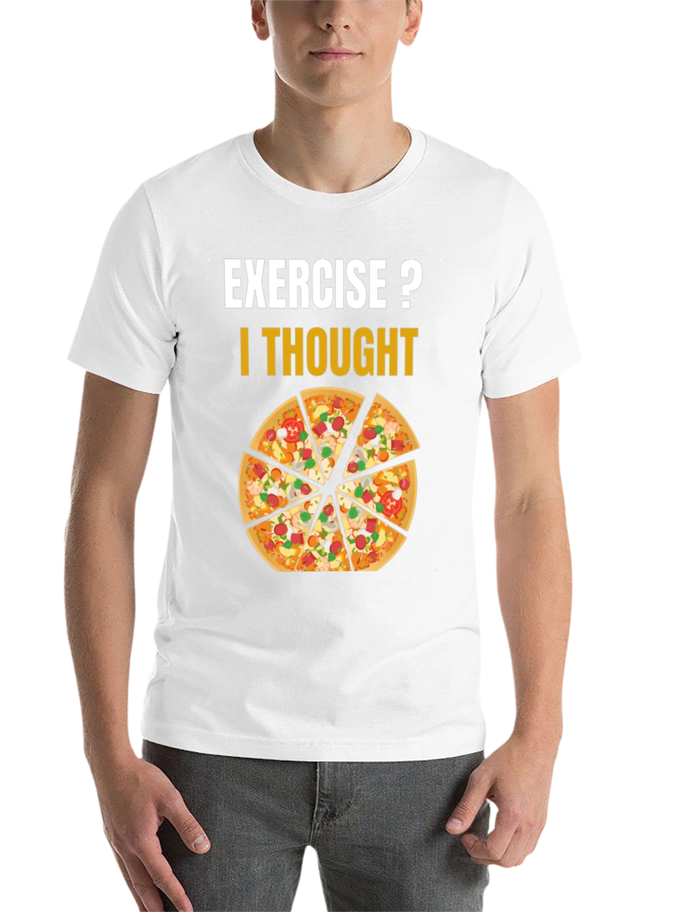 Black Pizza Exercise T-Shirt Funny Graphic Tee view 14