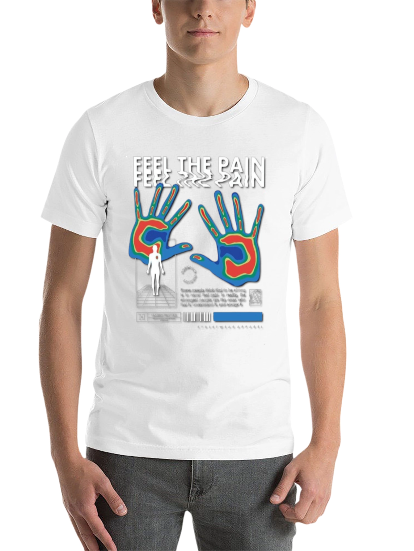 Black Feel The Pain Graphic T-Shirt view 14