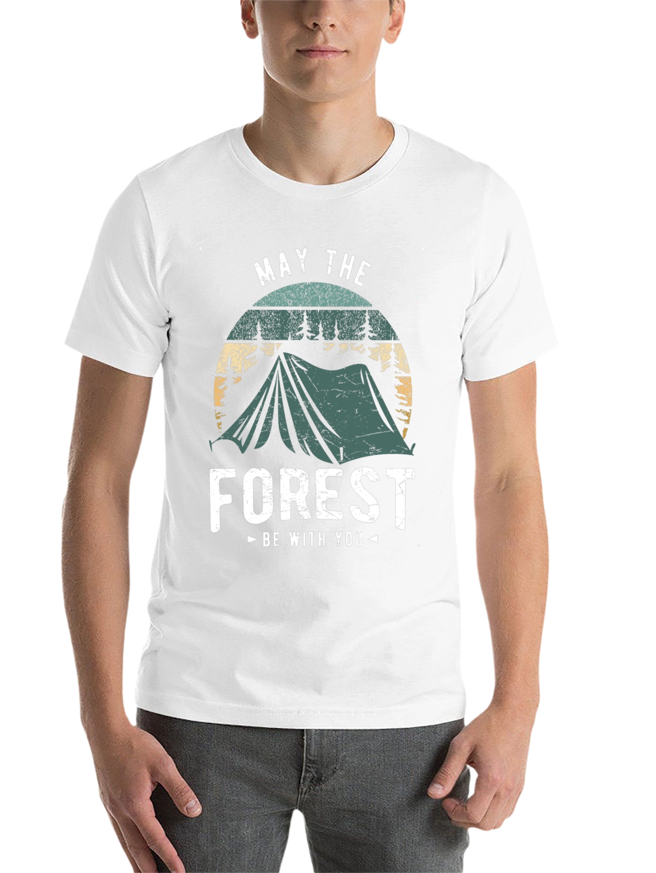 Black May The Forest Be With You Camping T-Shirt view 14