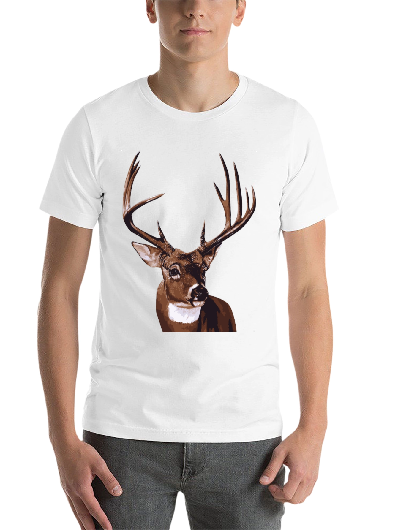 Black Deer Graphic Tee - Men's Black T-Shirt view 14
