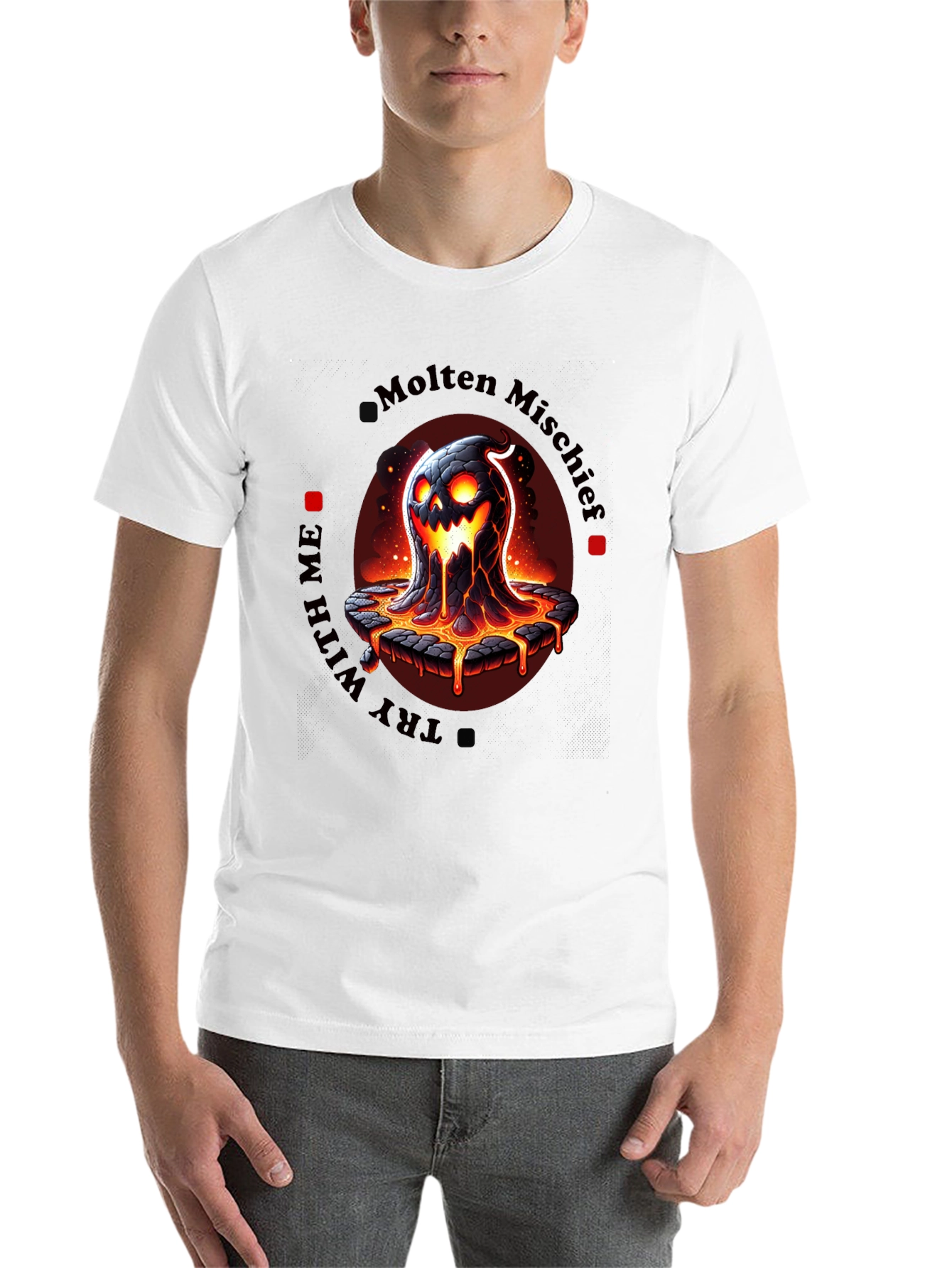 Black Molten Mischief Graphic T-Shirt - Lava Monster Design view 14