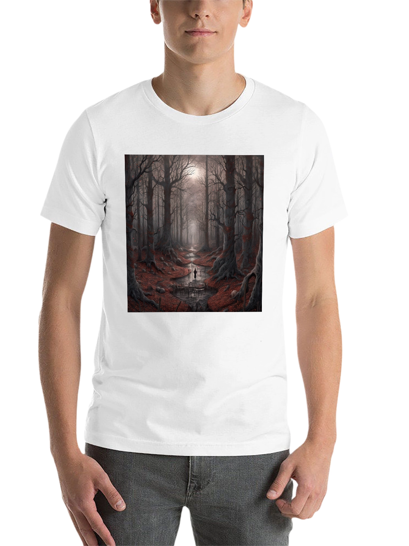 Black Mystic Forest Graphic Tee - Unique Design view 14