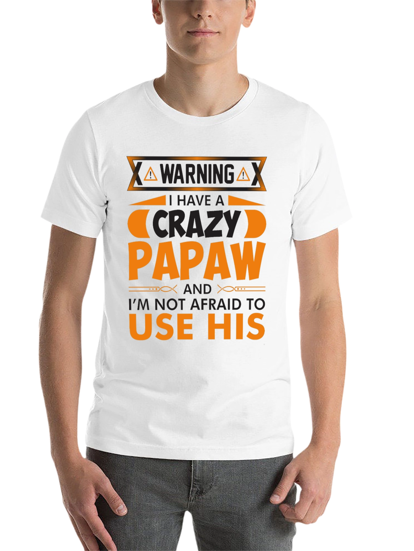 Black Crazy Papaw T-Shirt - Warning Funny Gift view 14