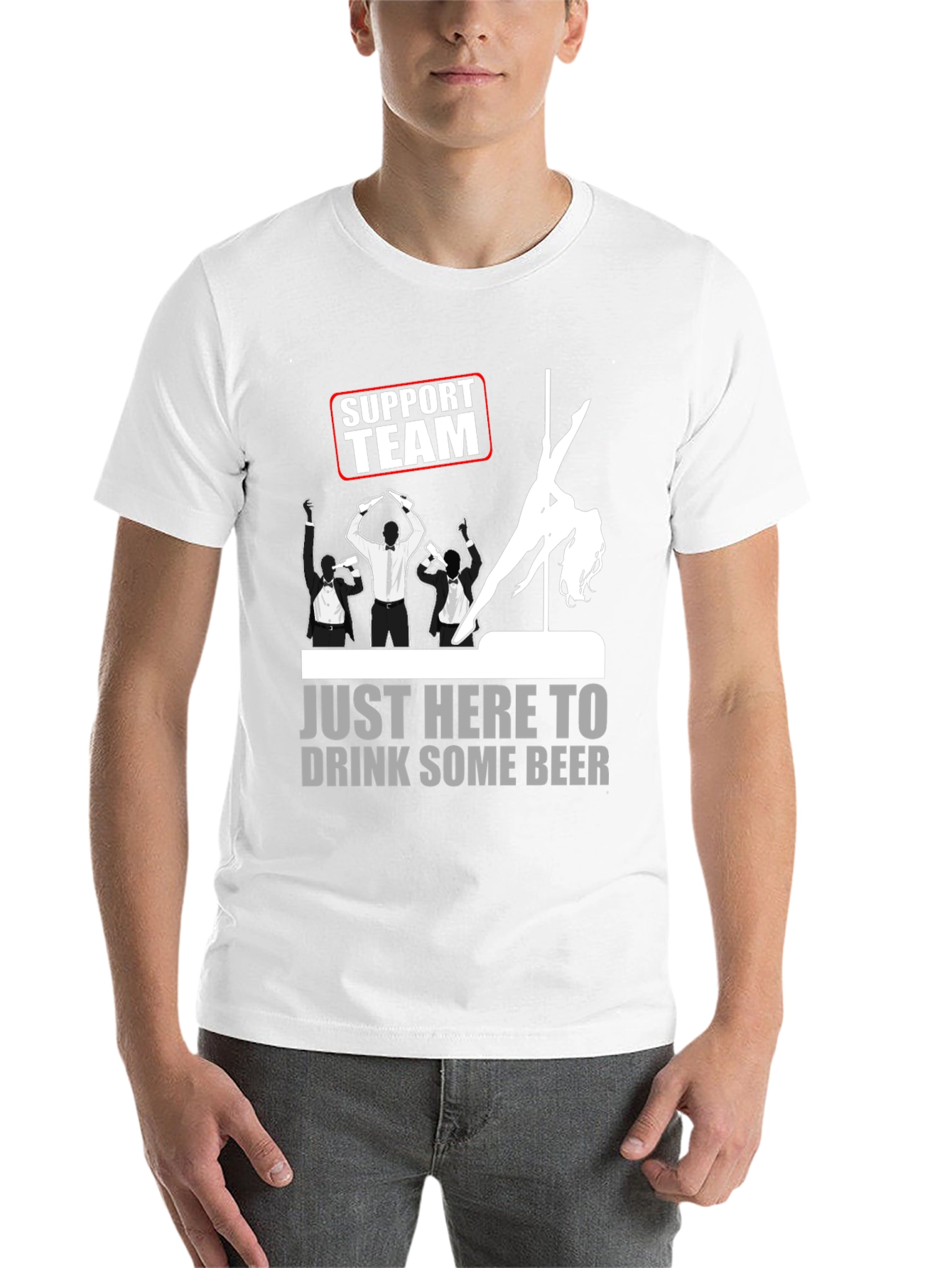 Black Support Team Drink Beer Graphic T-Shirt view 14