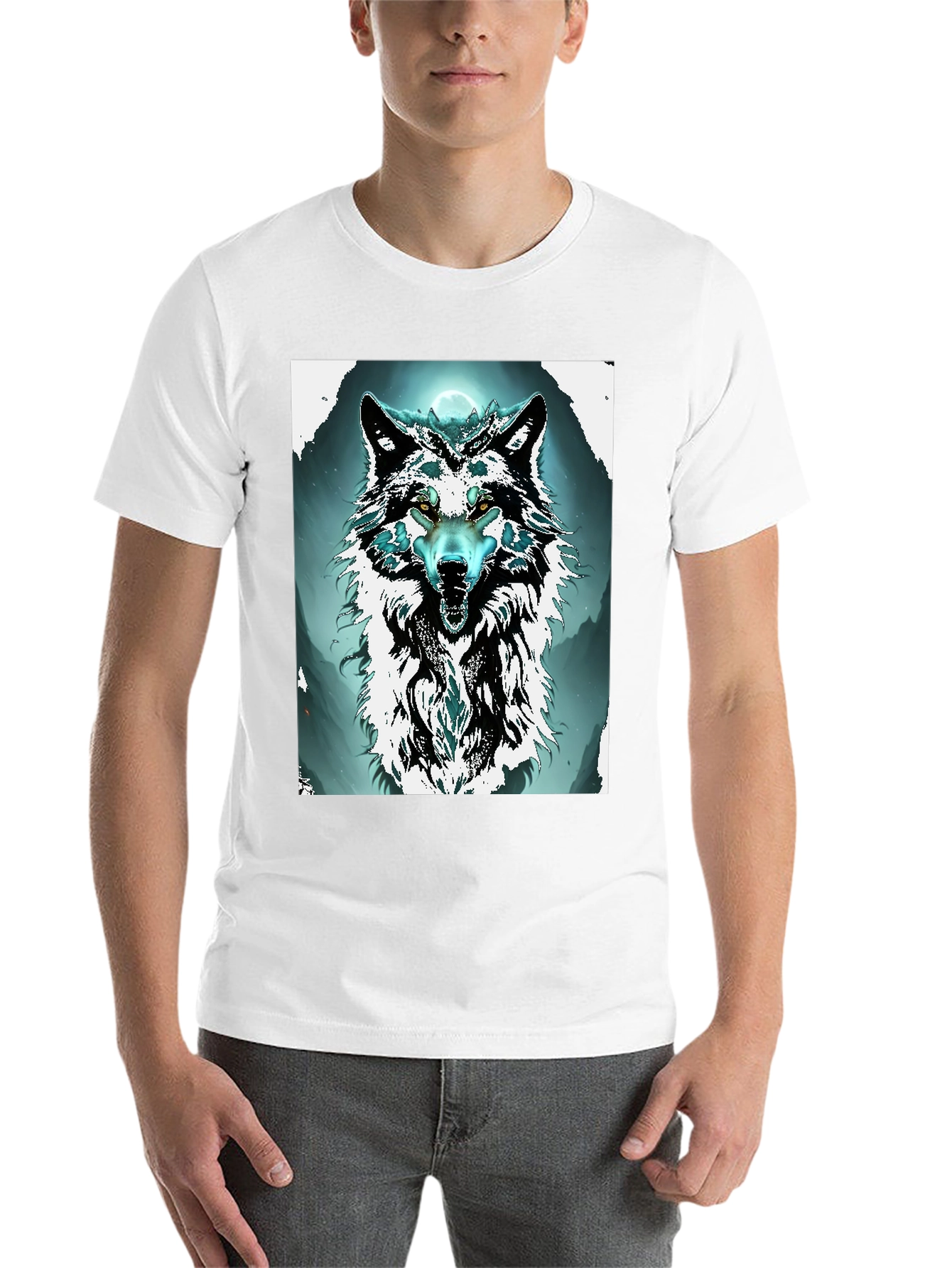 Black Wolf Graphic Tee - Black Cotton Blend view 14