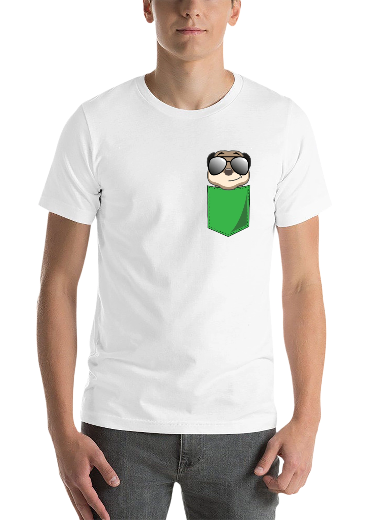 Black Cool Meerkat Pocket T-Shirt view 14