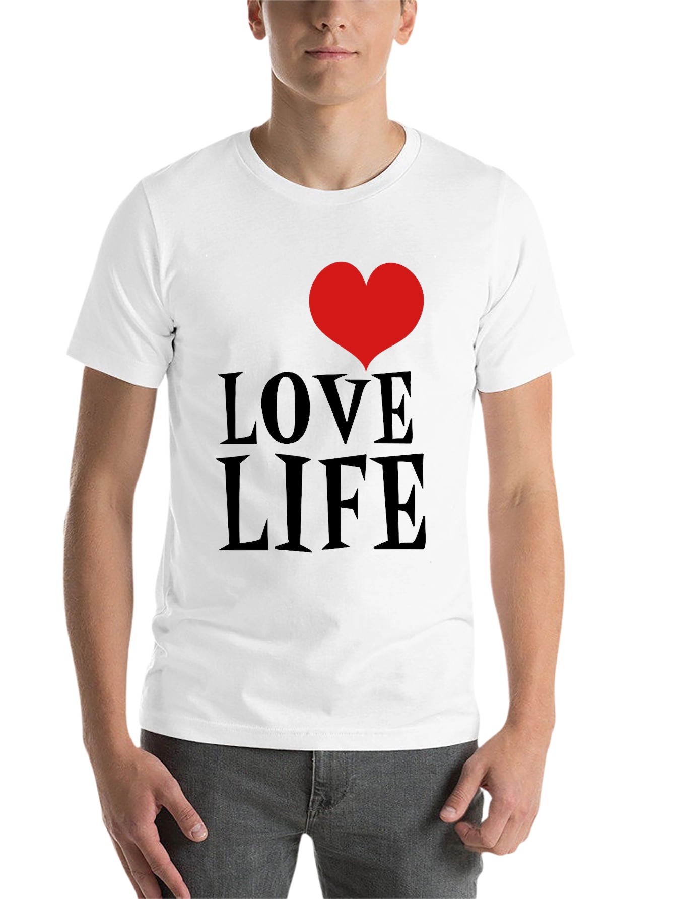 Black Love Life Graphic Tee - Black Cotton Comfort view 14