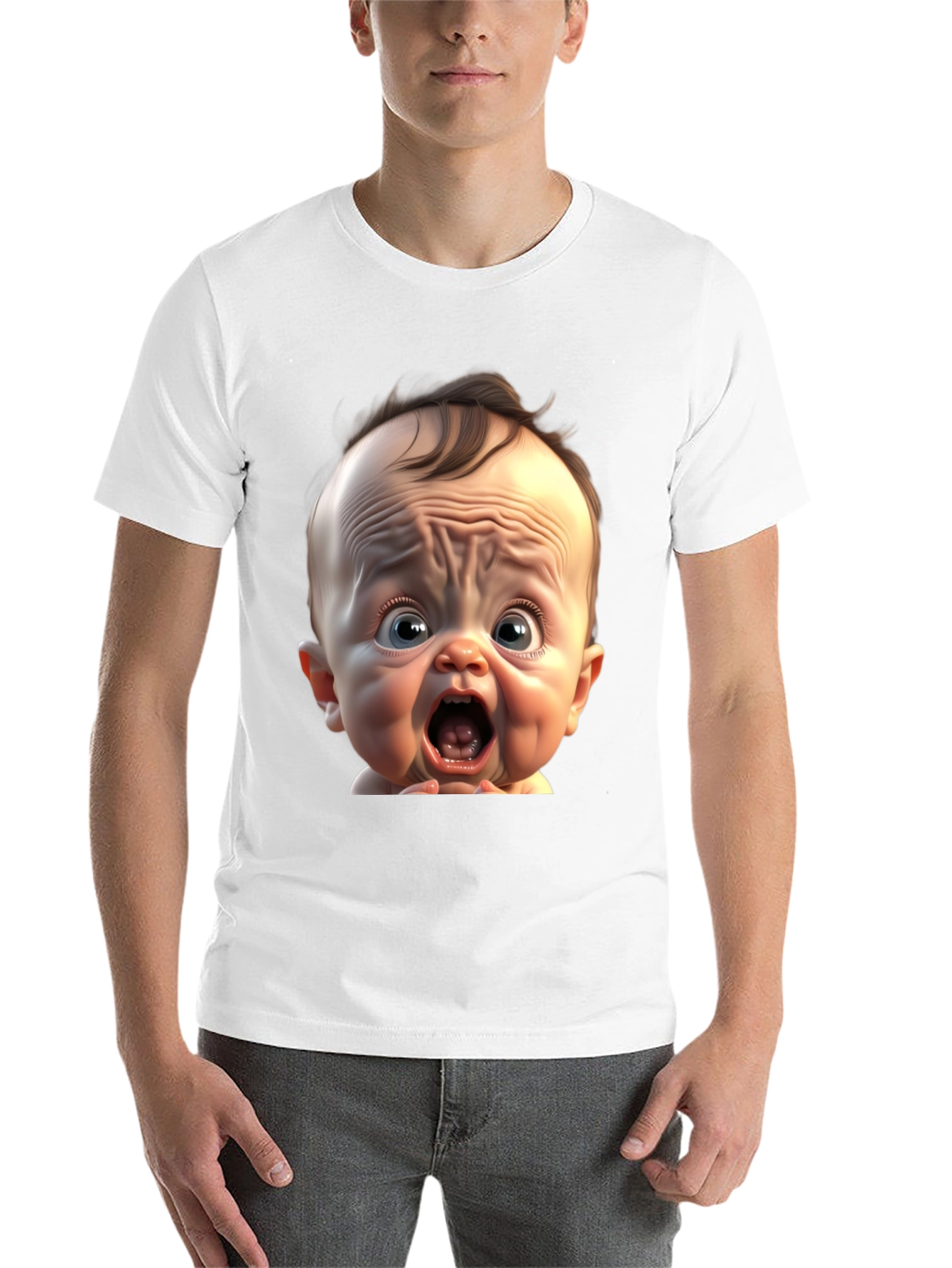 Black Funny Baby Face Black T-Shirt view 14