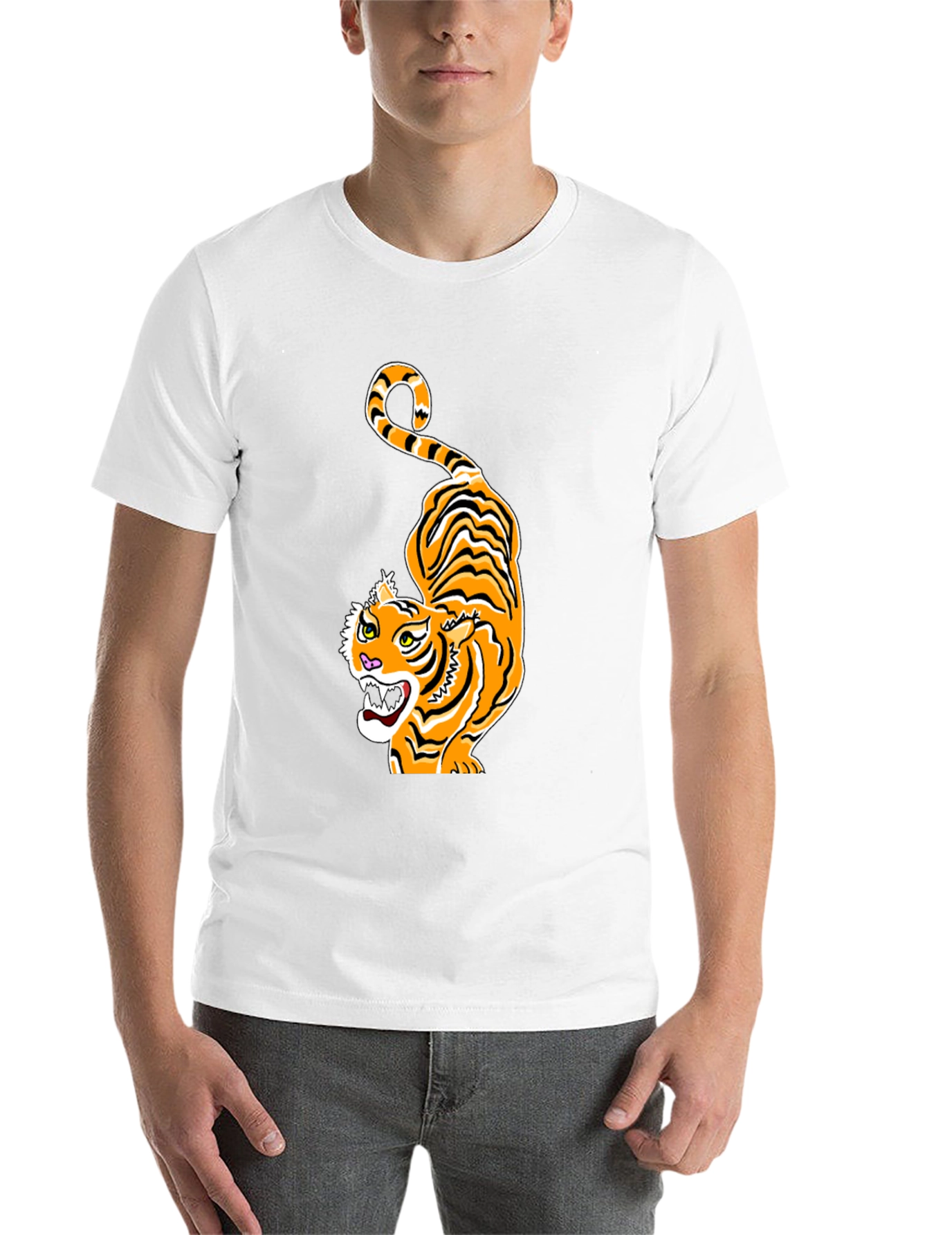 Black Tiger Graphic Tee - Black Crew Neck view 14