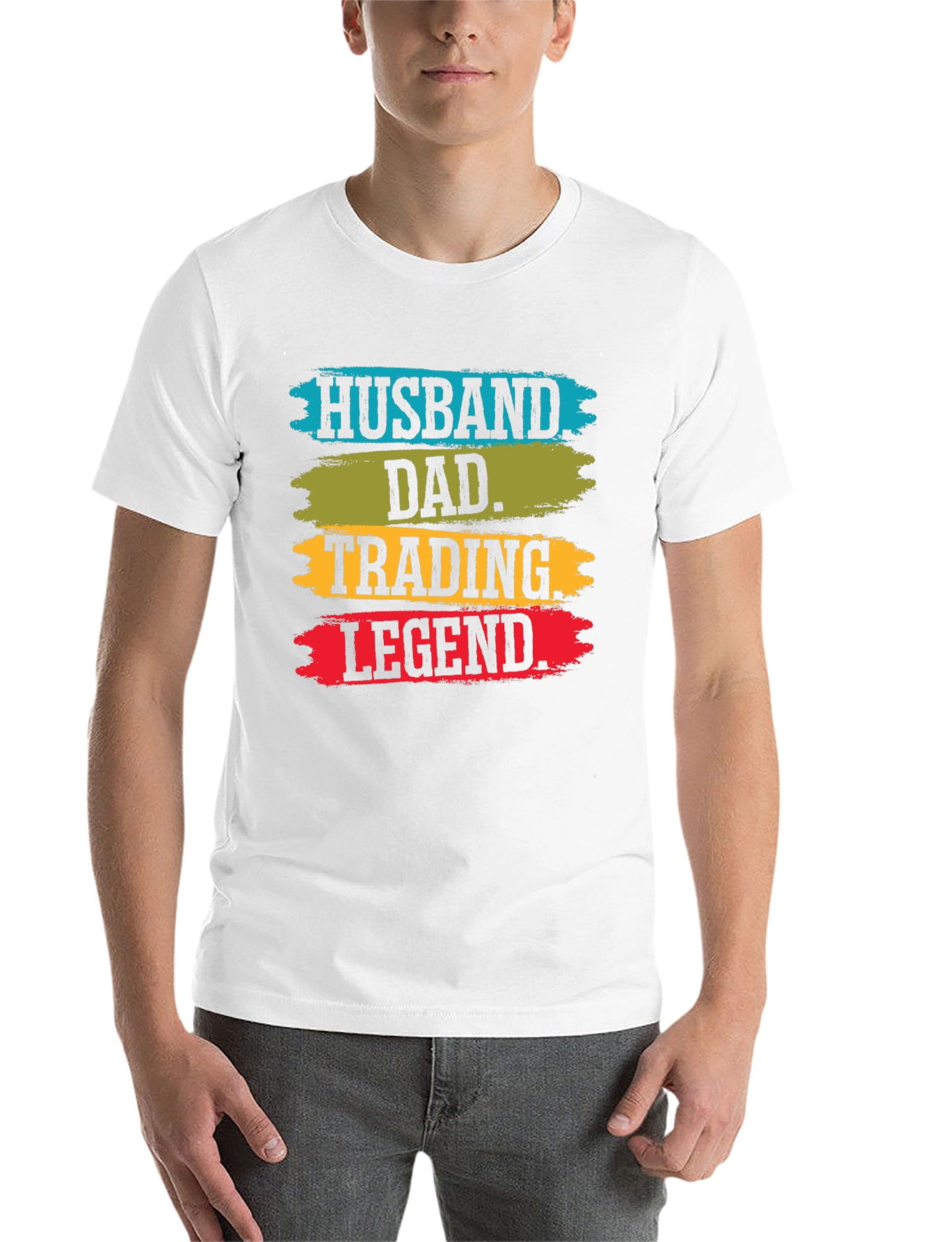 Black Husband Dad Trading Legend T-Shirt view 14