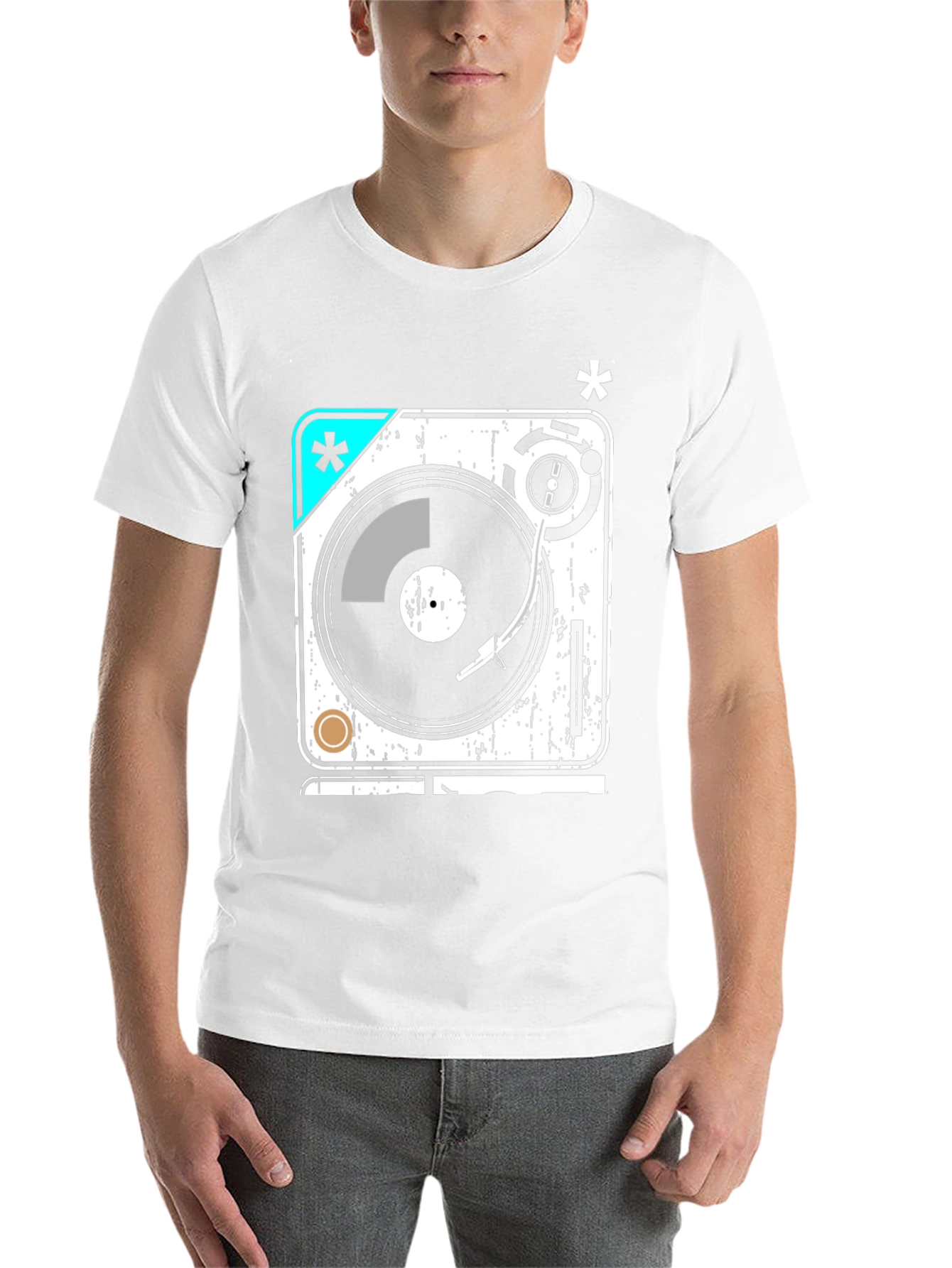 Black Retro Turntable Graphic Tee view 14