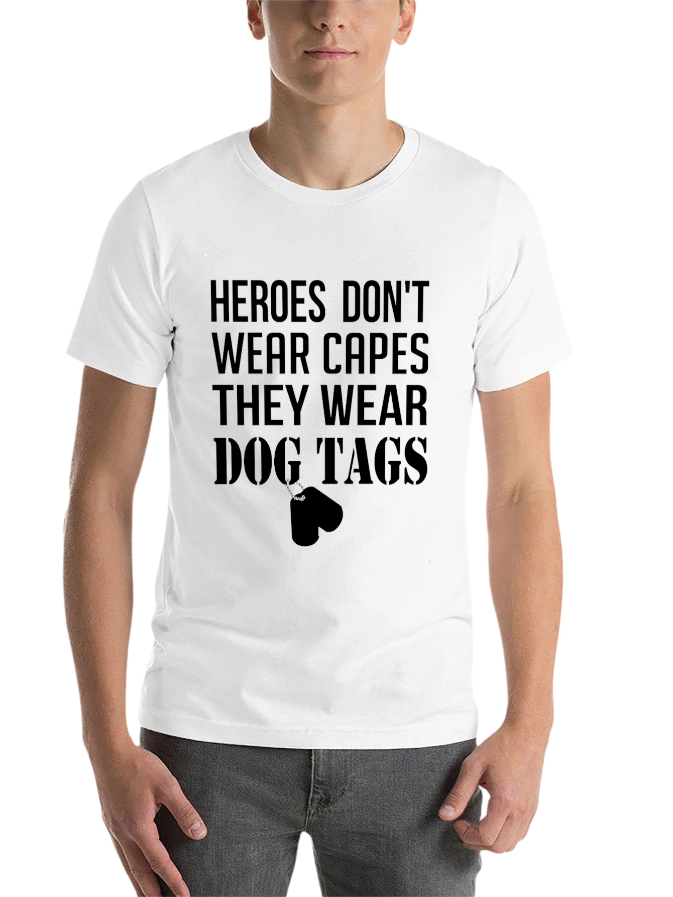 Black Heroes Dog Tag T-Shirt - Black Graphic Tee view 14