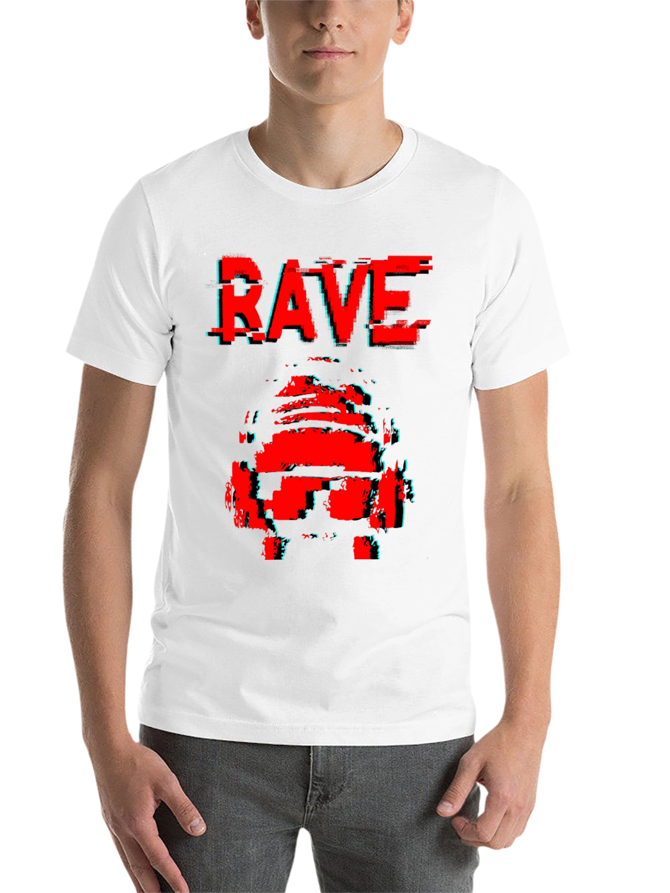 Black Rave Glitch T-Shirt - Retro Style view 14