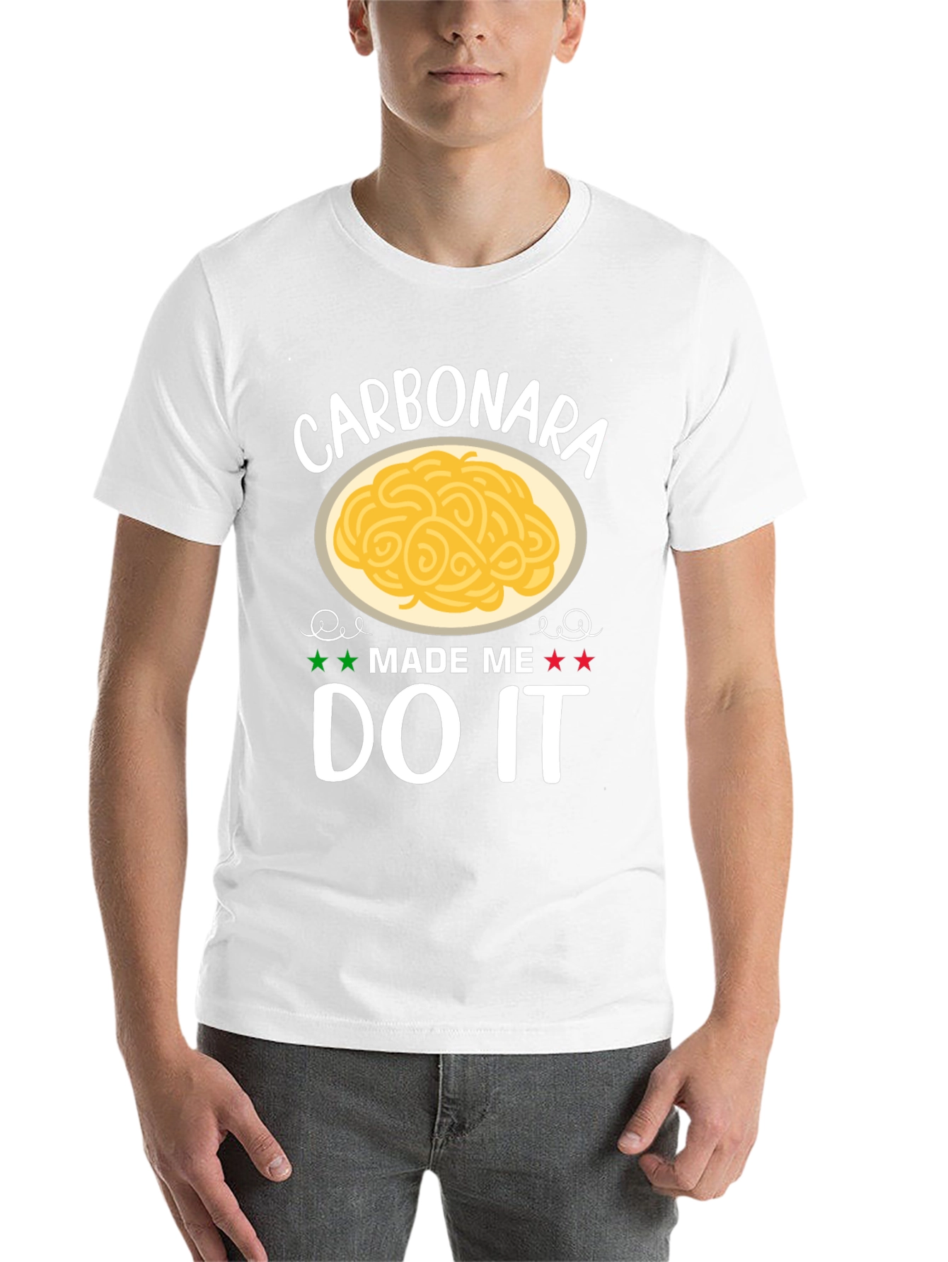 Black Carbonara Made Me Do It T-Shirt view 14