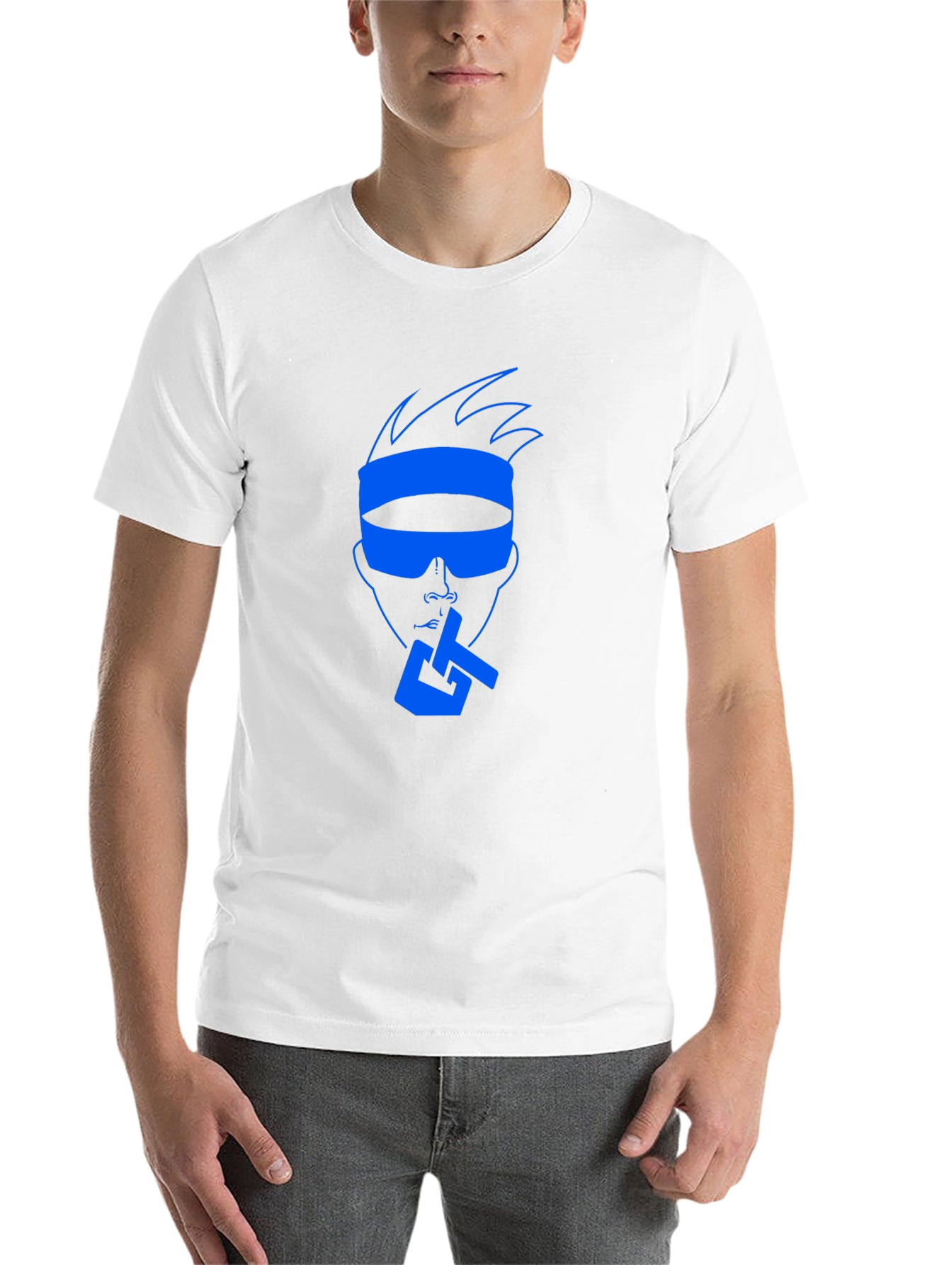 Black Cool Blue Graphic Tee - Casual Black T-Shirt view 14