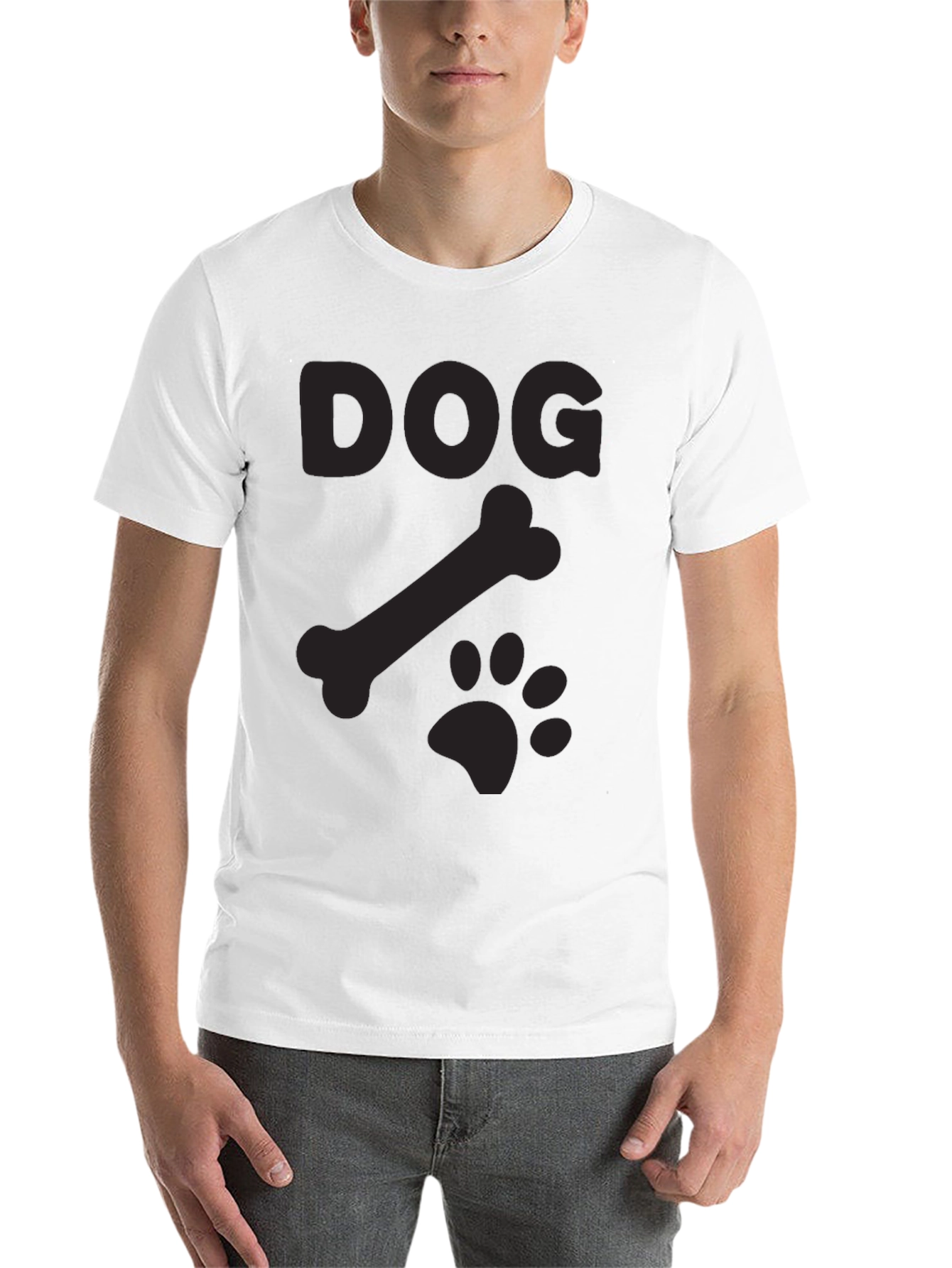 Black Dog Bone Paw Print T-Shirt view 14
