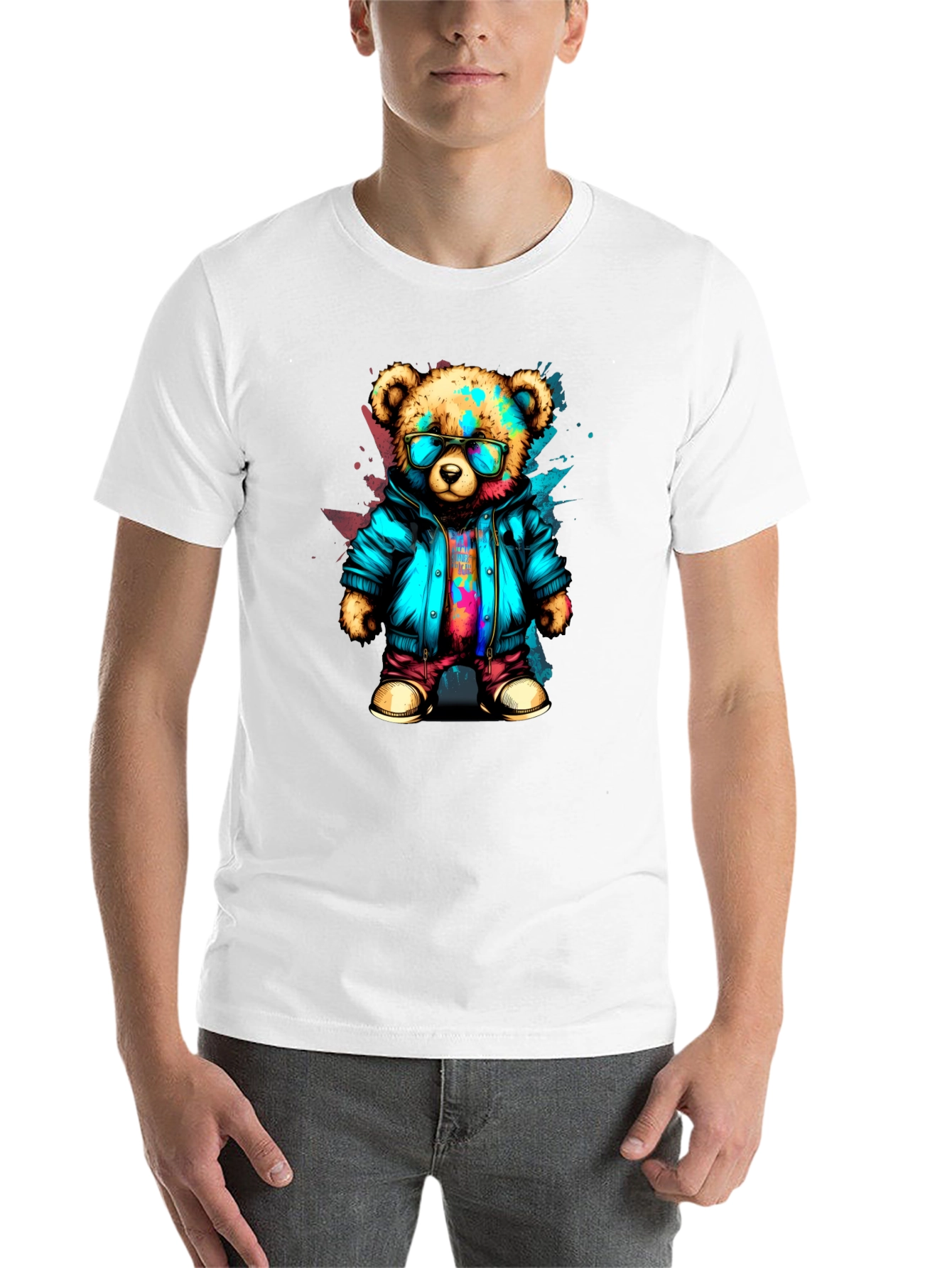 Black Cool Bear Graphic Tee - Urban Style view 14