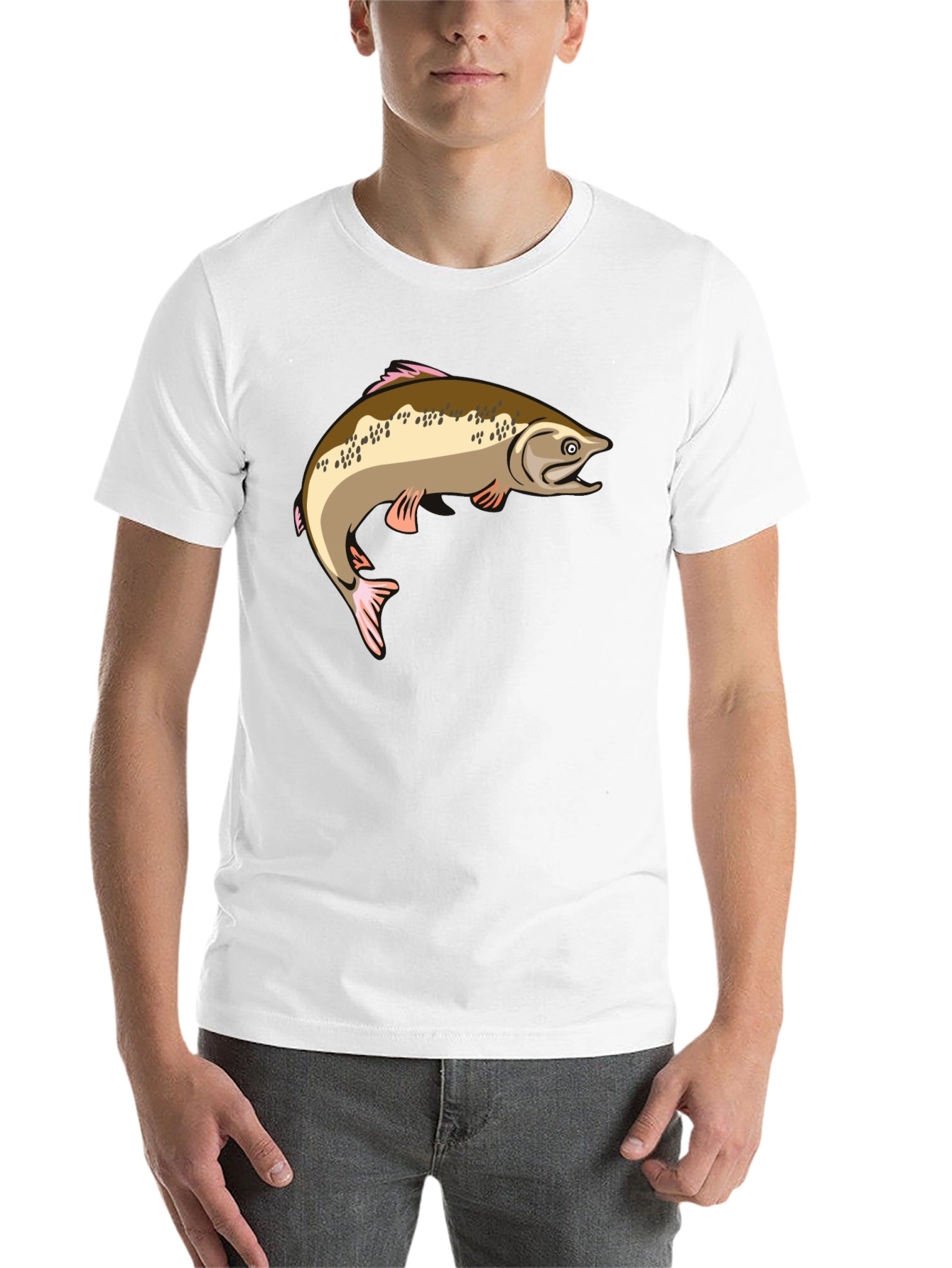 Black Fishing T-Shirt - Salmon Graphic Tee view 14
