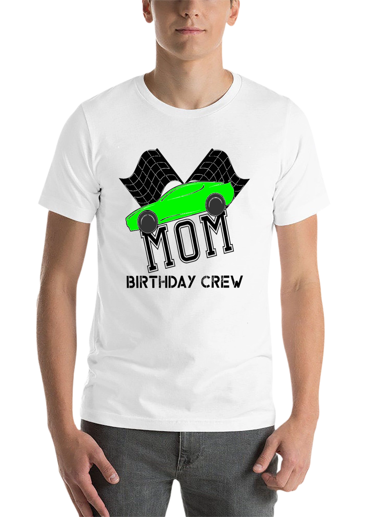 Black Mom Birthday Crew Racing T-Shirt view 14