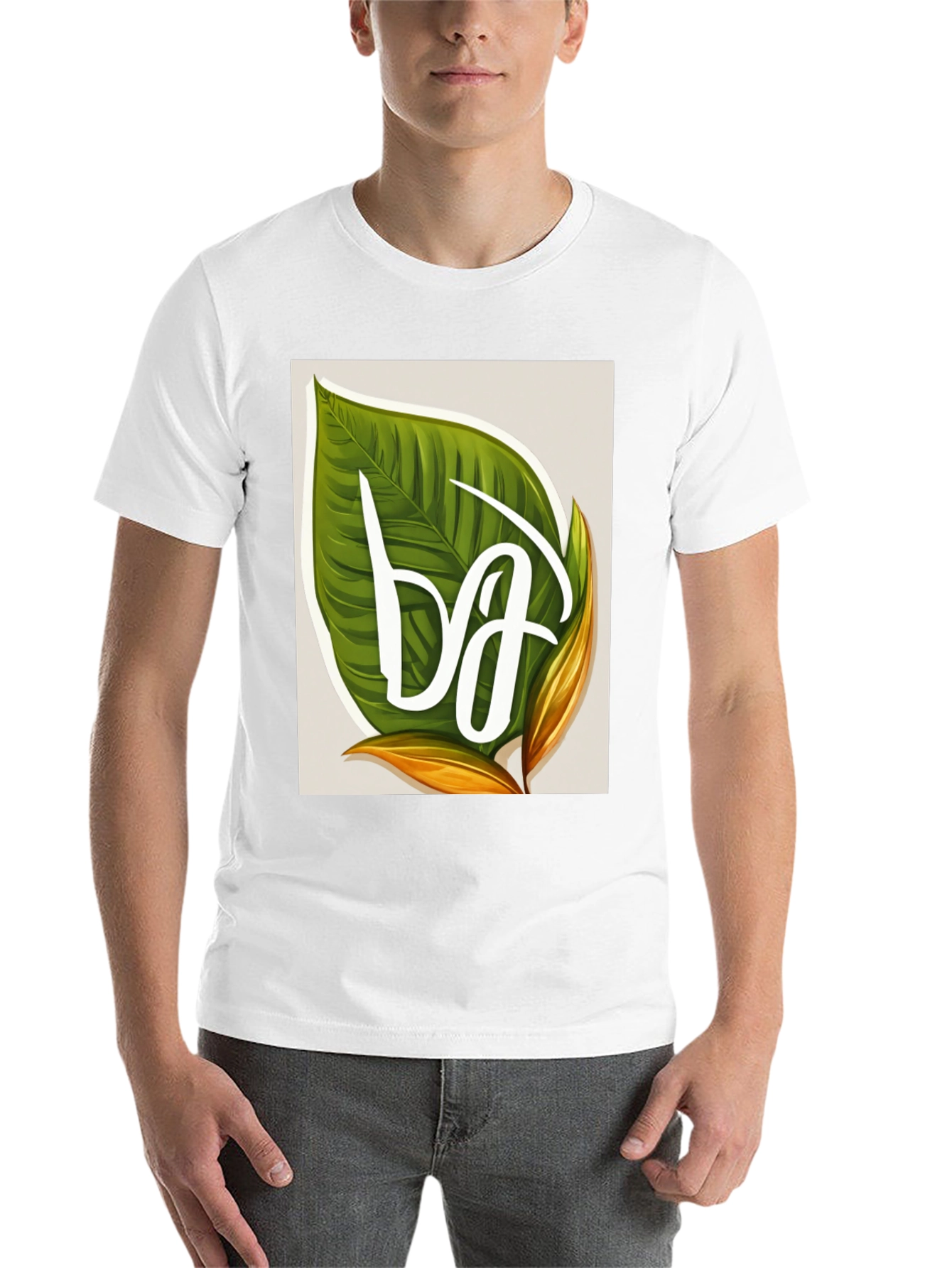 Black Leaf Letter T-Shirt - Tropical Style view 14