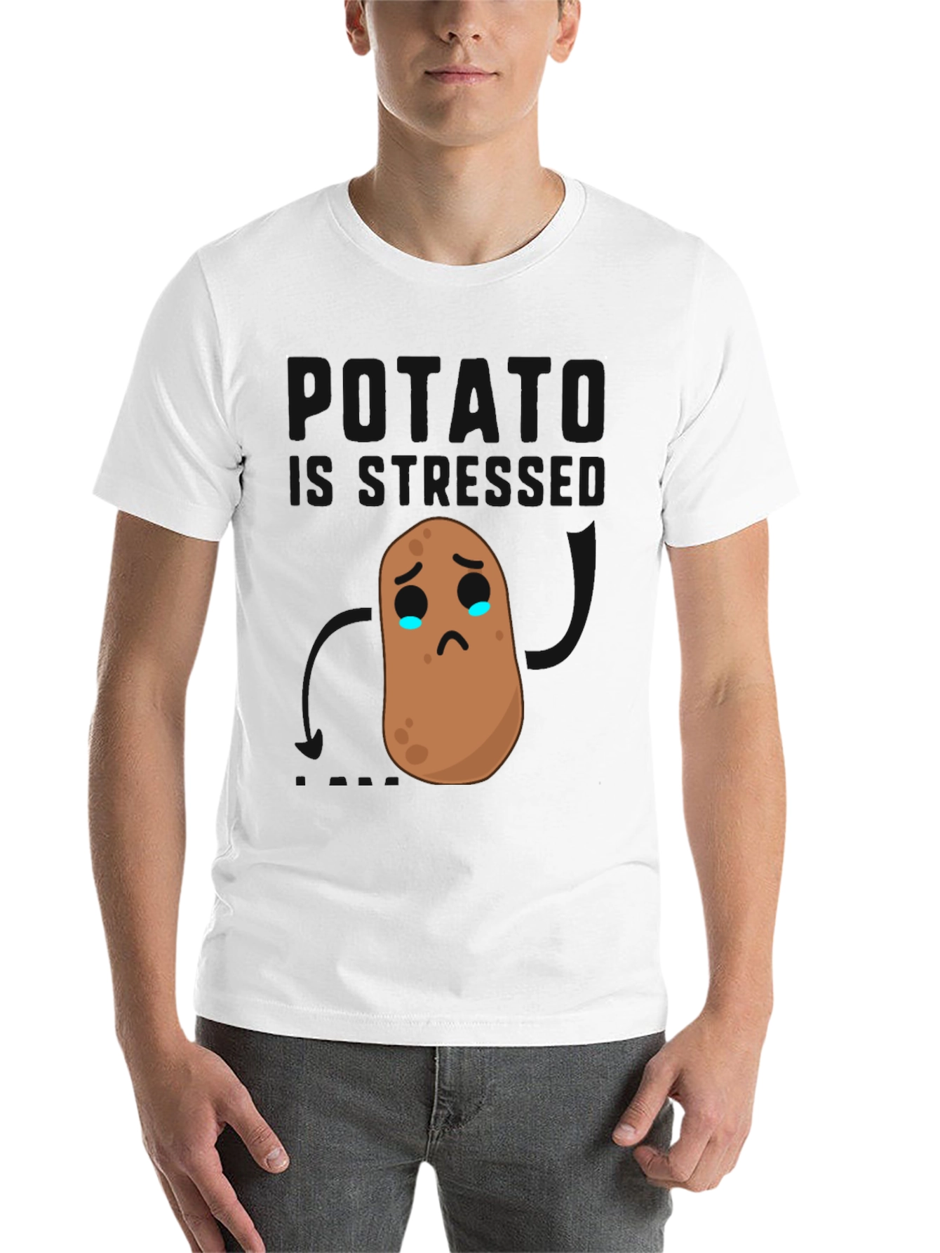 Black Sad Potato Graphic Tee - Black Cotton Comfort view 14