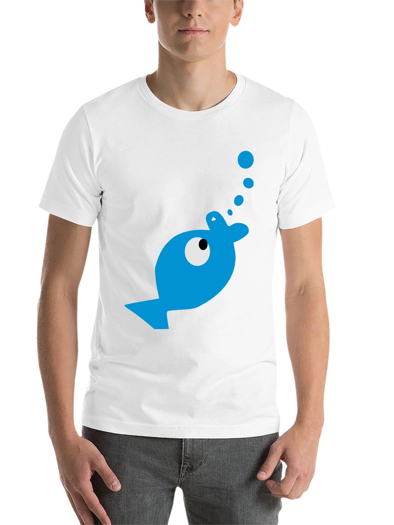 Black Blue Fish Graphic T-Shirt - Casual Comfort view 14