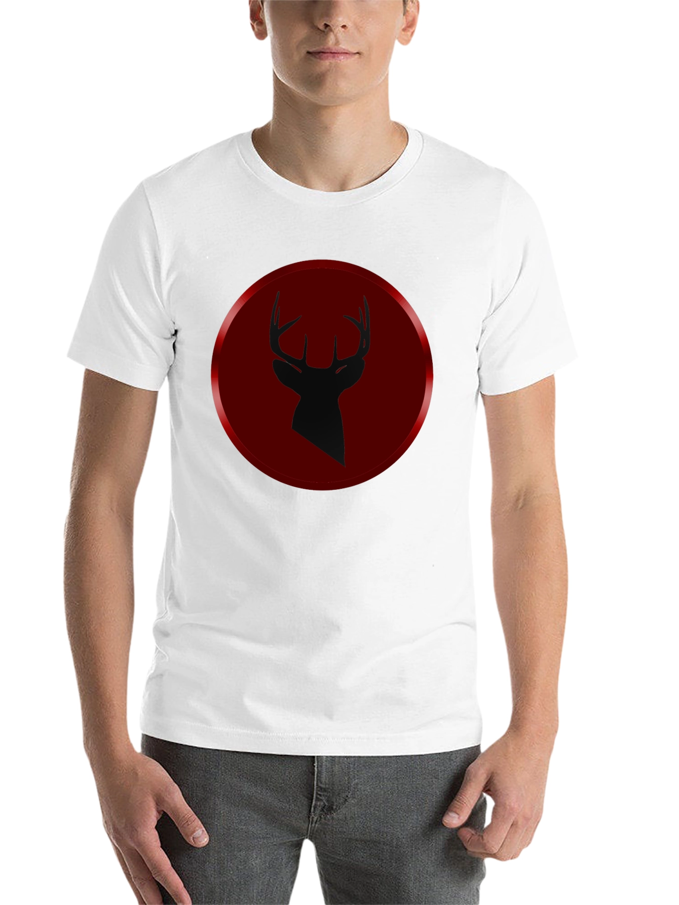 Black Deer Silhouette Graphic Tee - Men's Black T-Shirt view 14