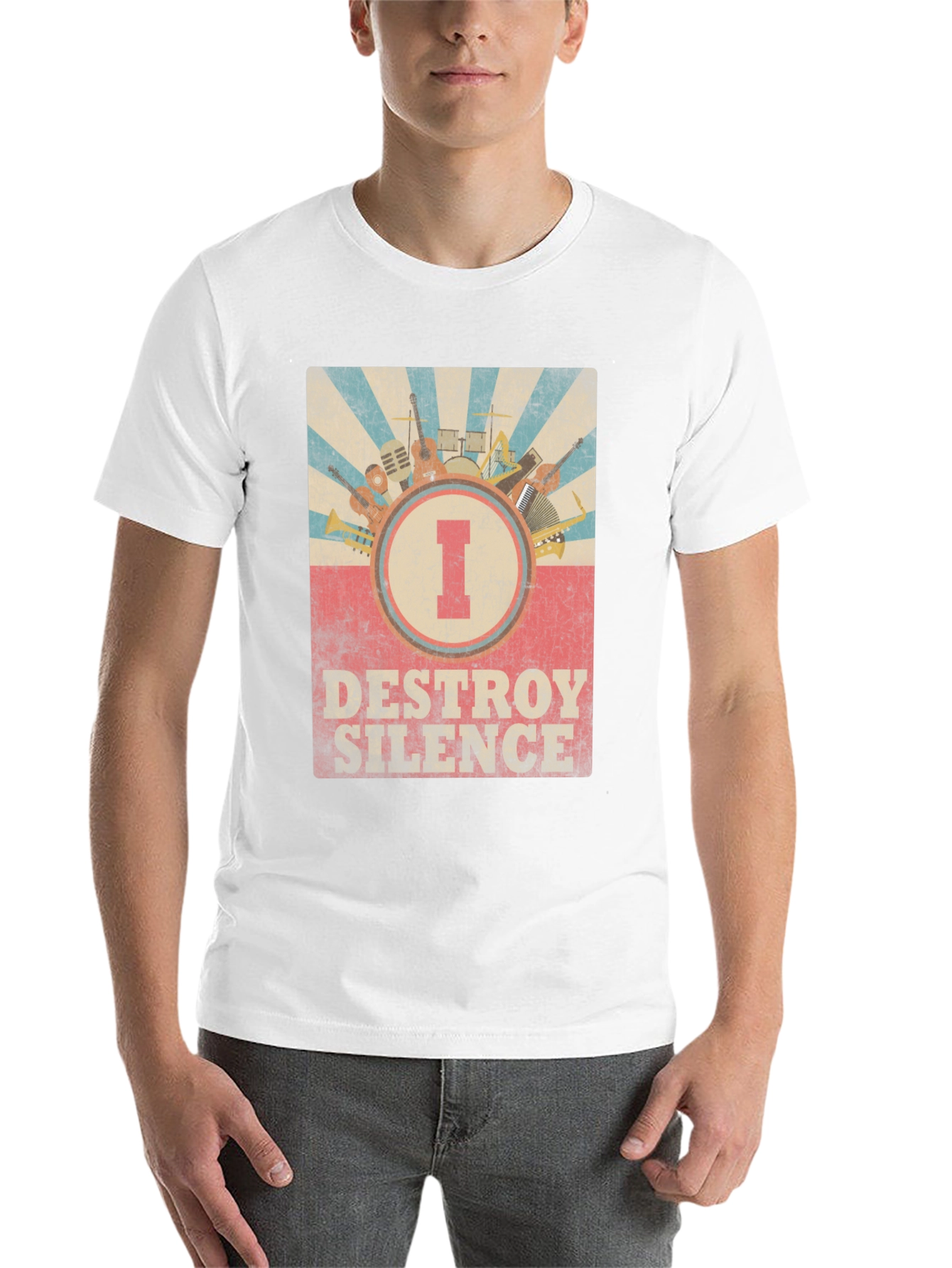Black Destroy Silence Music T-Shirt view 14