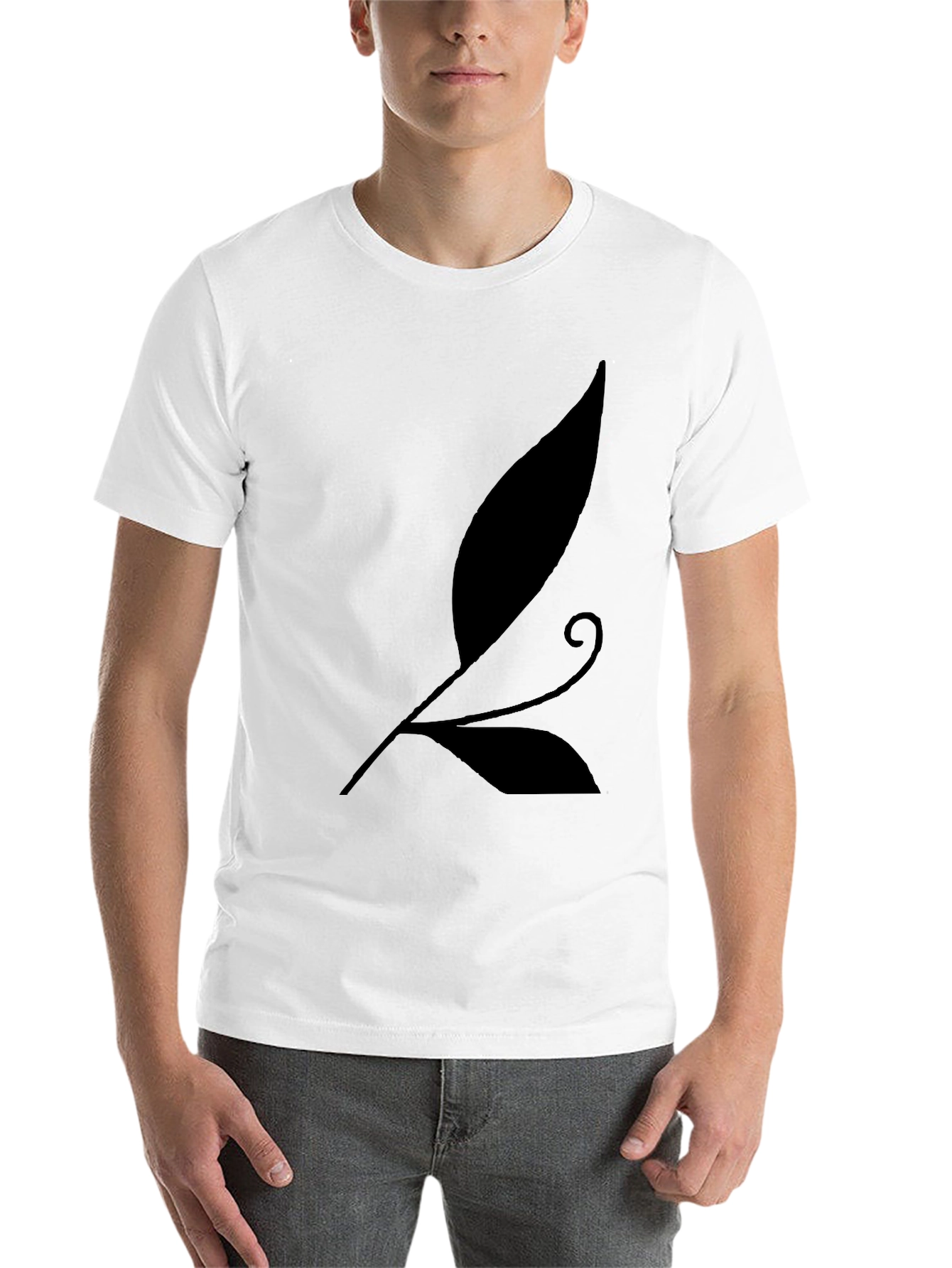 Black Elegant Leaf Design Black T-Shirt - Stylish & Unique view 14