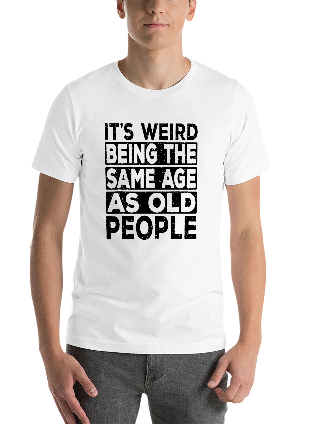 Black Funny "Same Age As Old People" Graphic Tee view 14